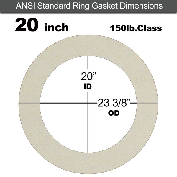 Rubber Sealing Ring Silicone: 20" ASME B16.21 #150 RF