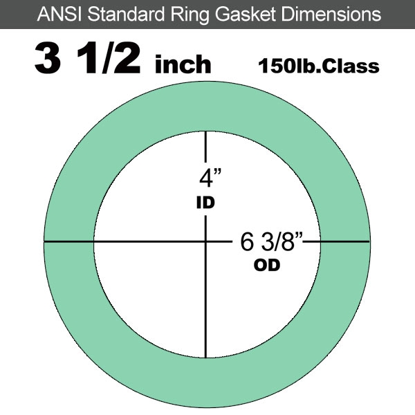 Rubber Gasket EPDM: 3-1/2" ASME B16.21 #150 RF