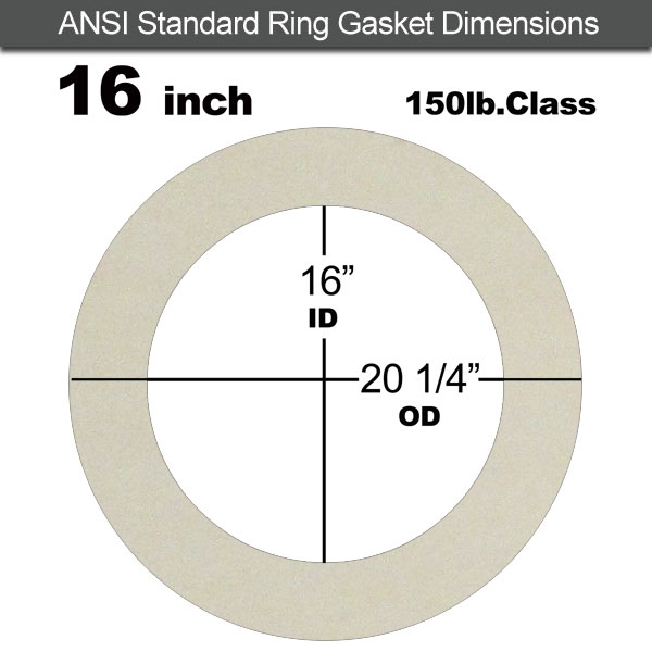 Rubber Sealing Ring Silicone: 16" ASME B16.21 #150 RF