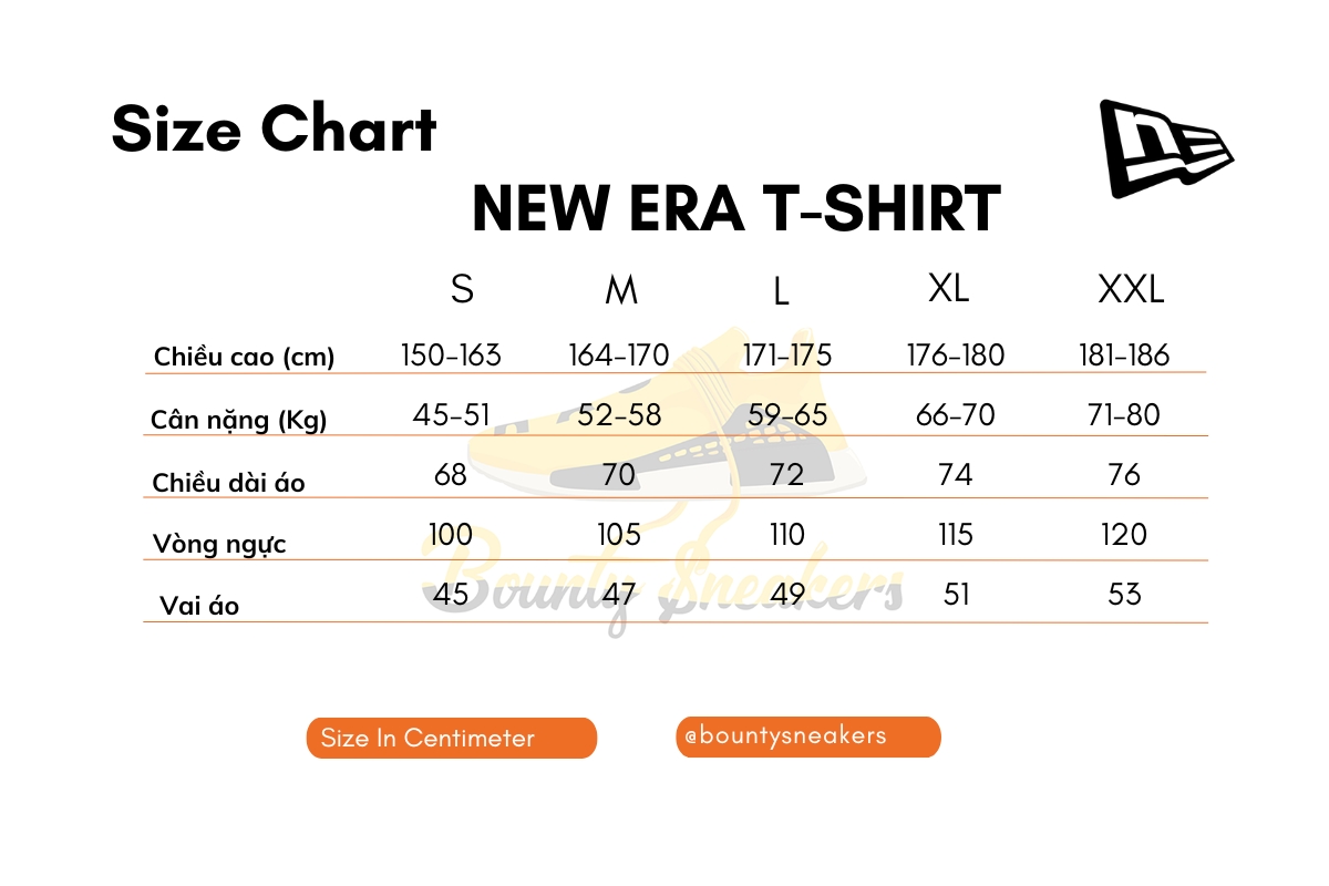 bảng size áo new era