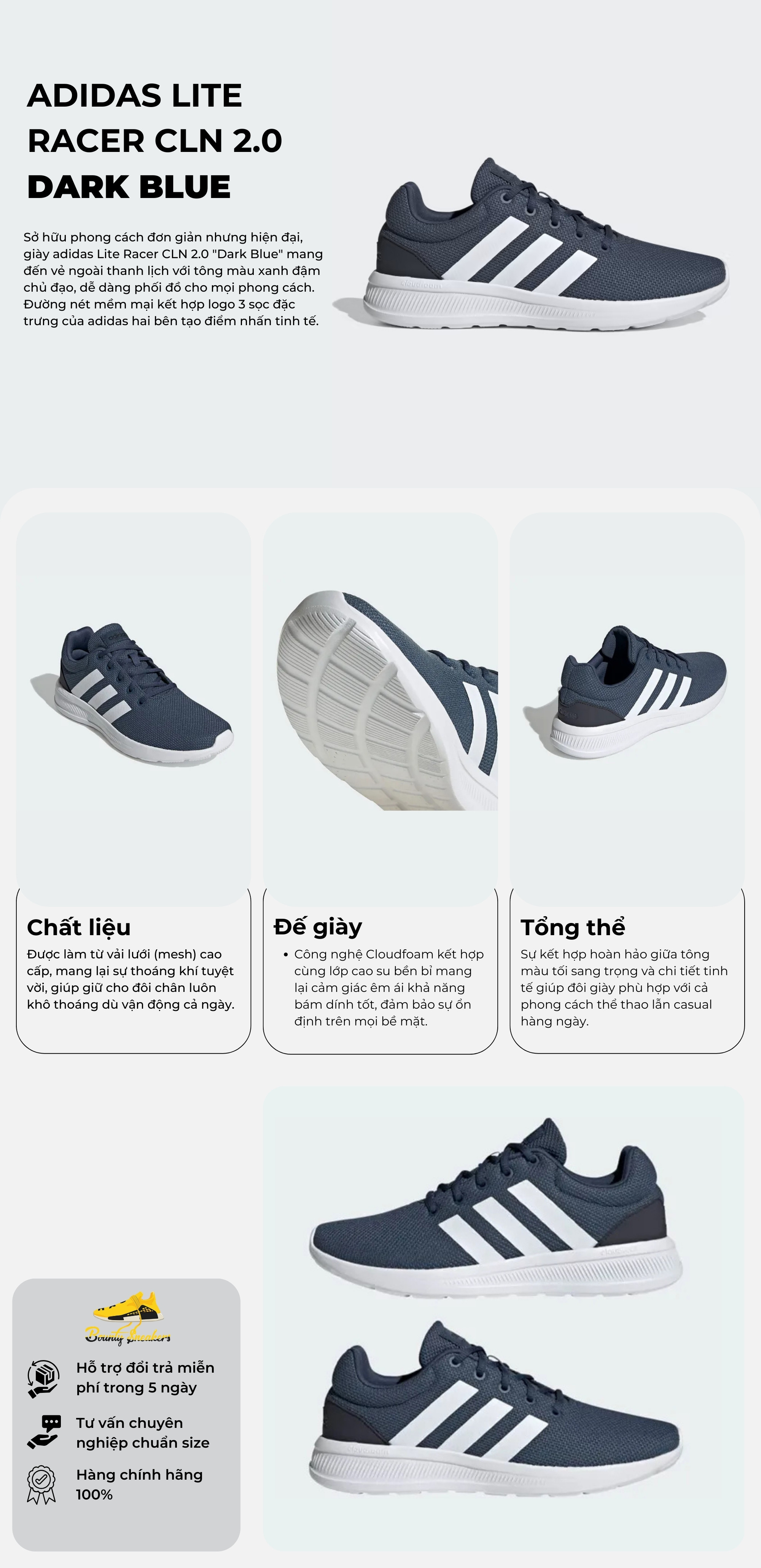 Giày Thể Thao Nam Adidas Lite Racer CLN