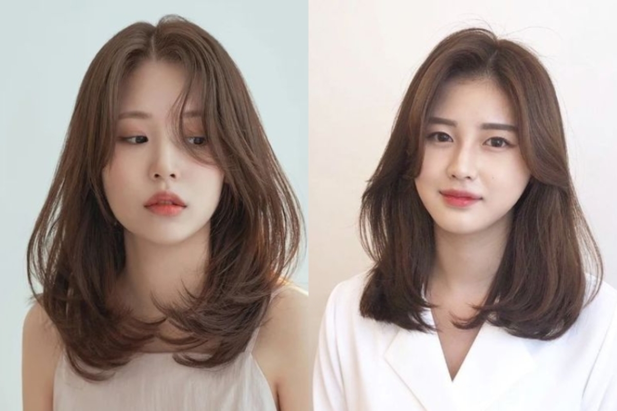 Kiểu tóc ngang vai cho mặt tròn