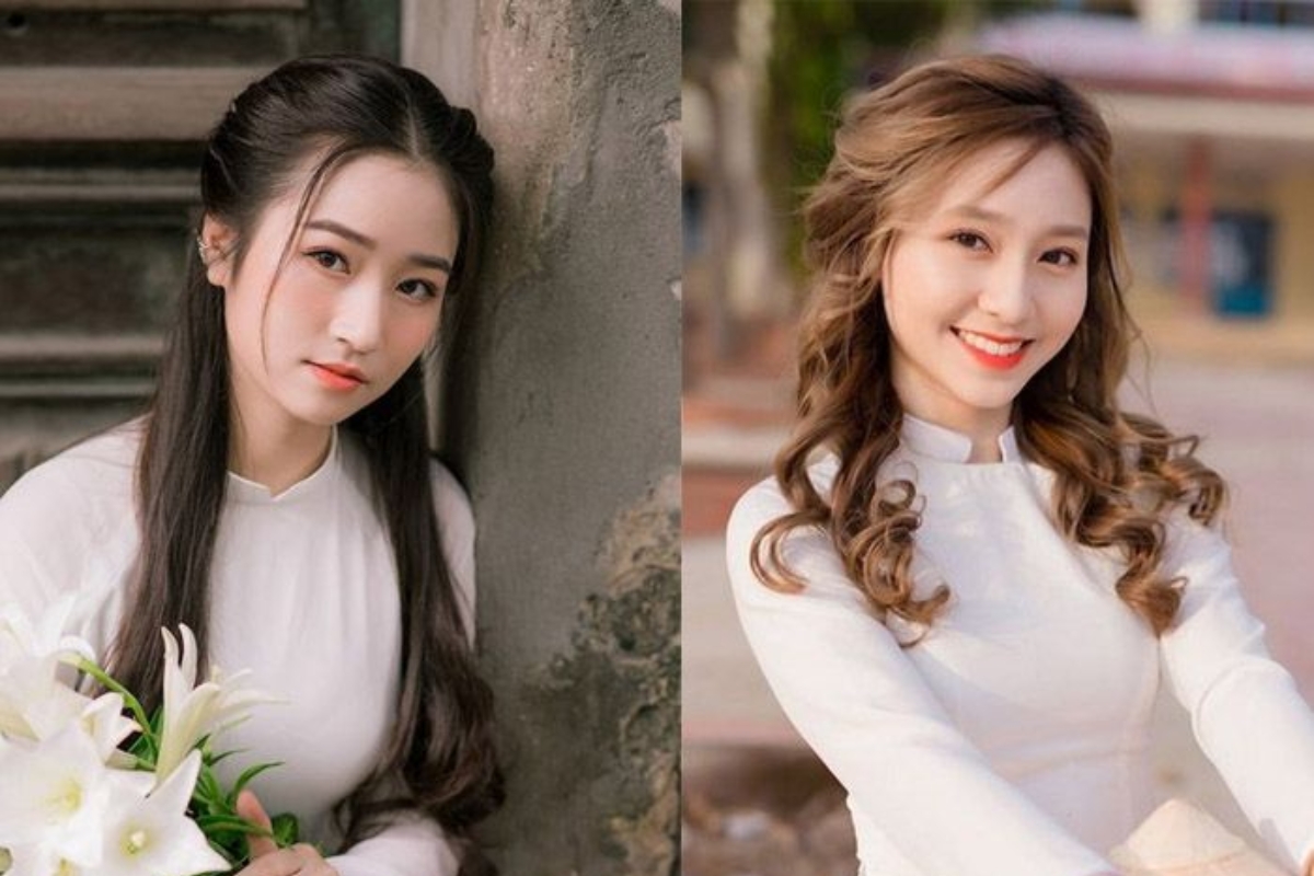 Kiểu tóc mặc áo dài mặt tròn