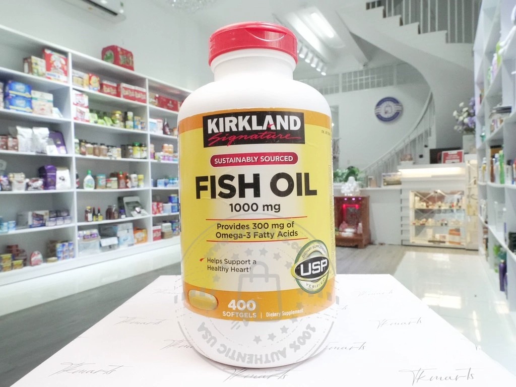KIRKLAND FISH OIL 1000MG (DẦU CÁ 1000MG 400 VIÊN)
