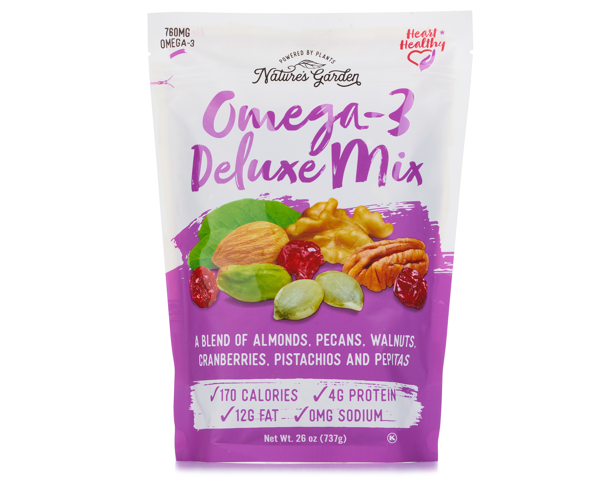 natures garden omega-3 deluxe mix heart healthy snack