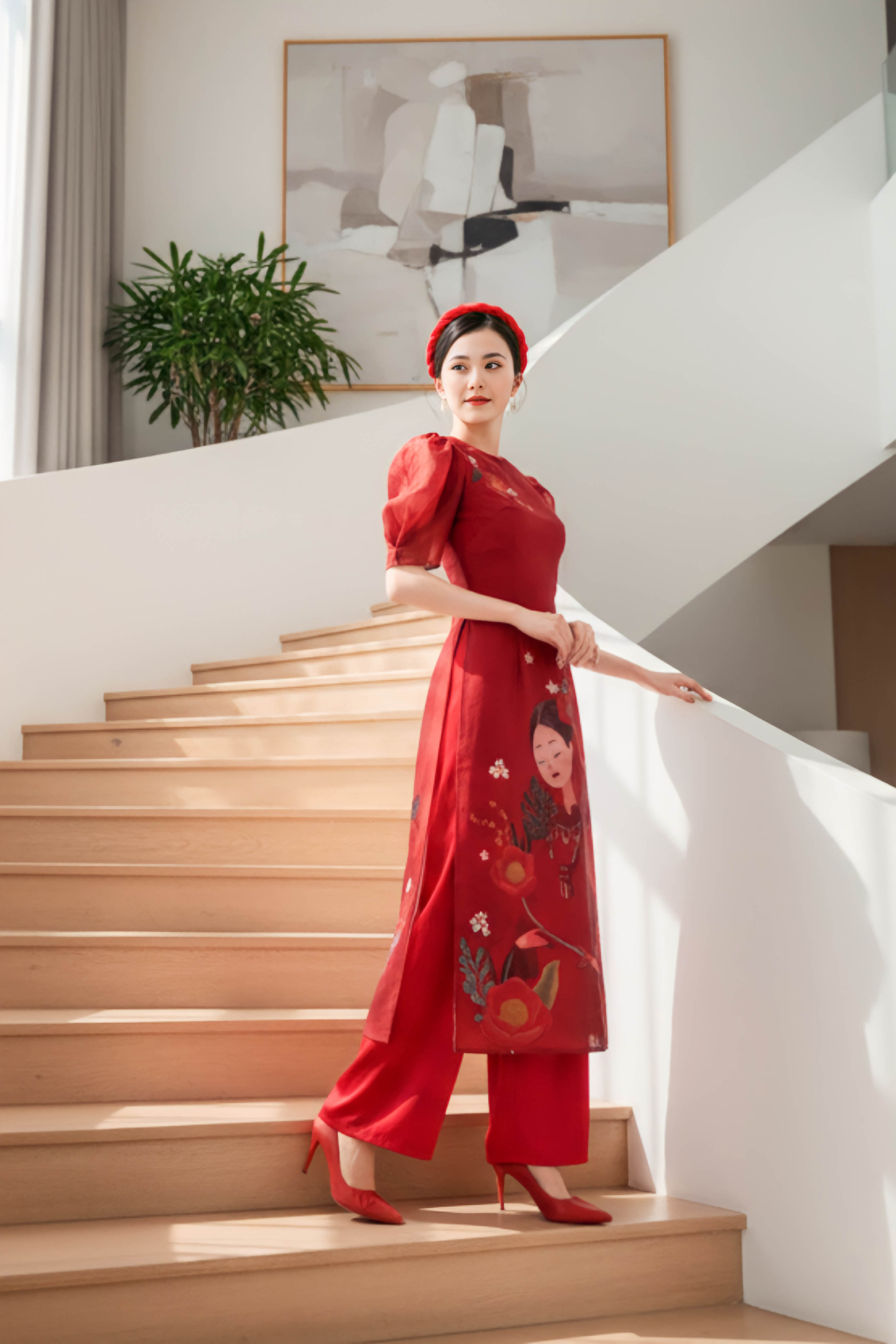 Áo dài tơ Oganza Cẩm Trà