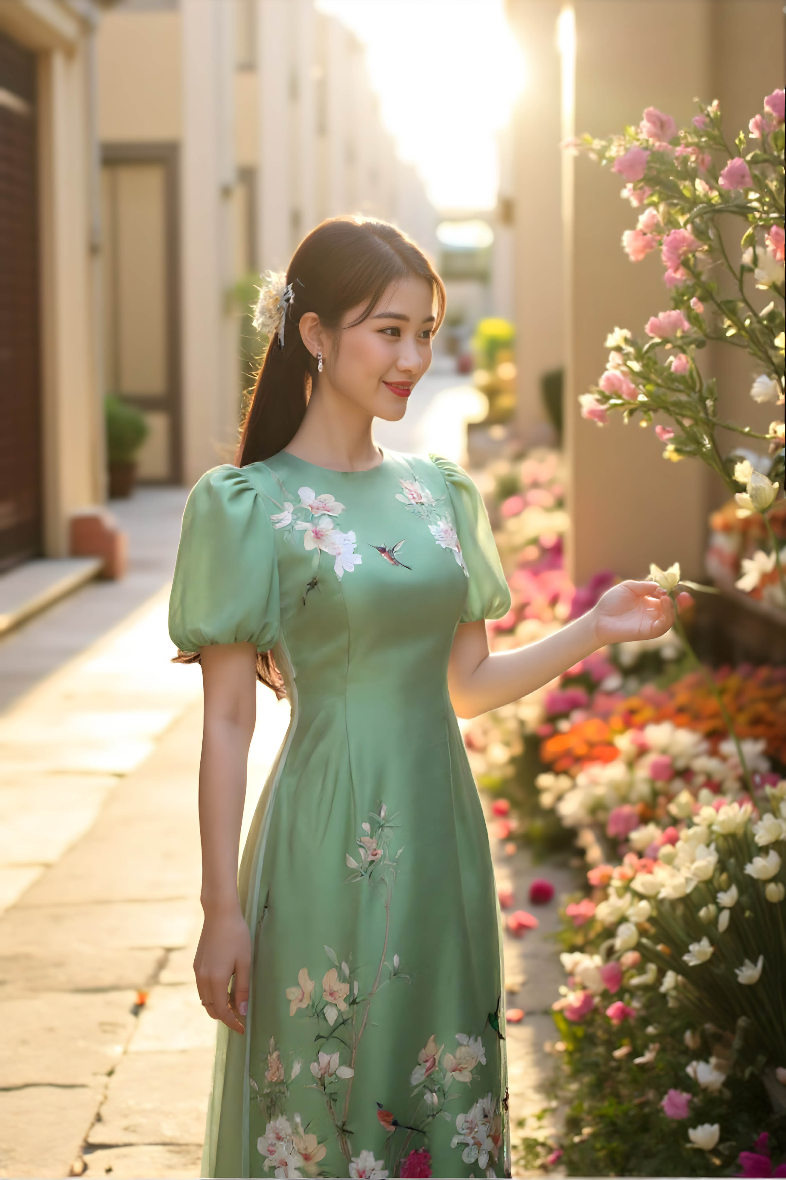 Set áo dài Chu Viên