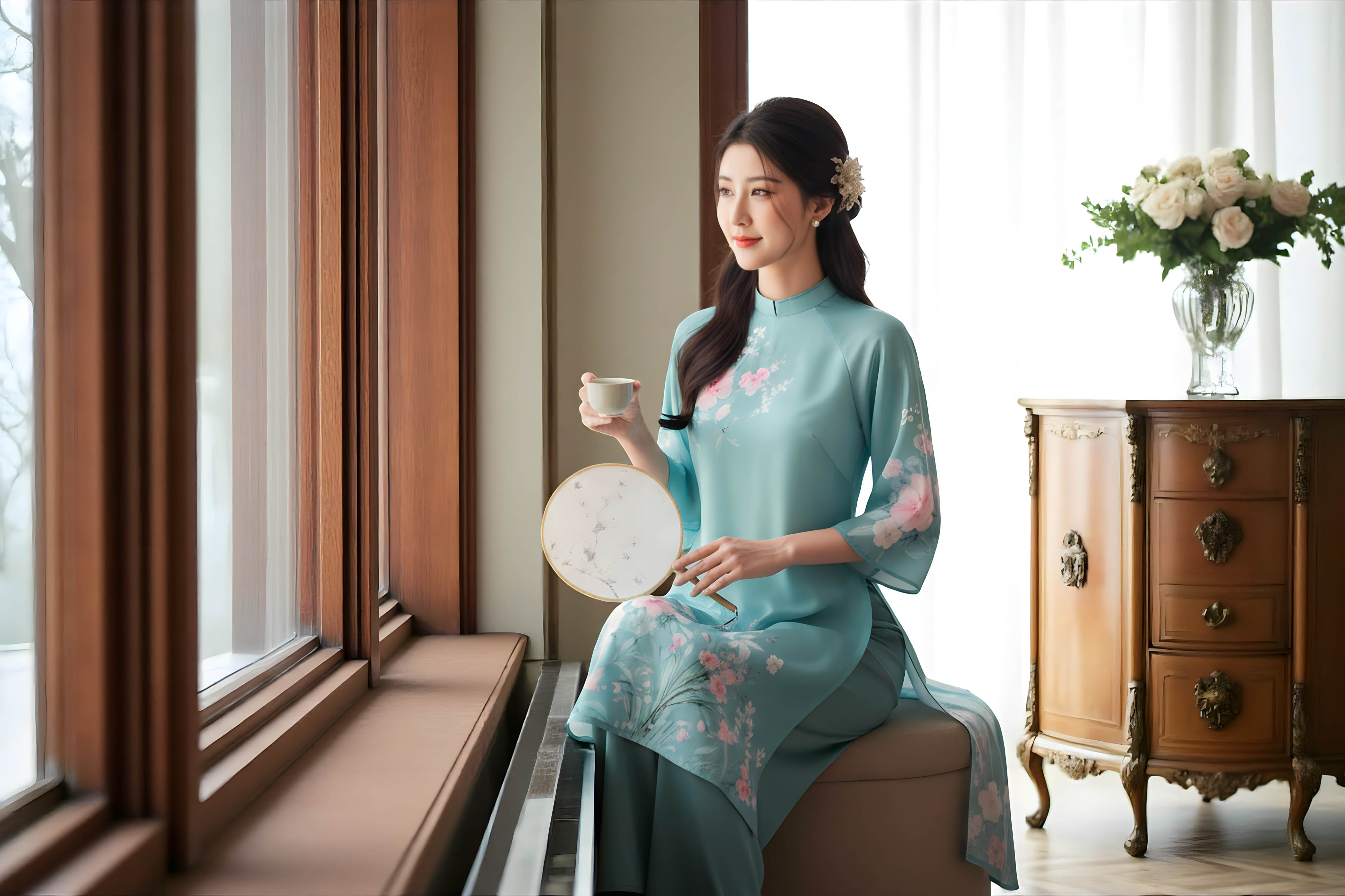 Set áo dài Văn Nhã