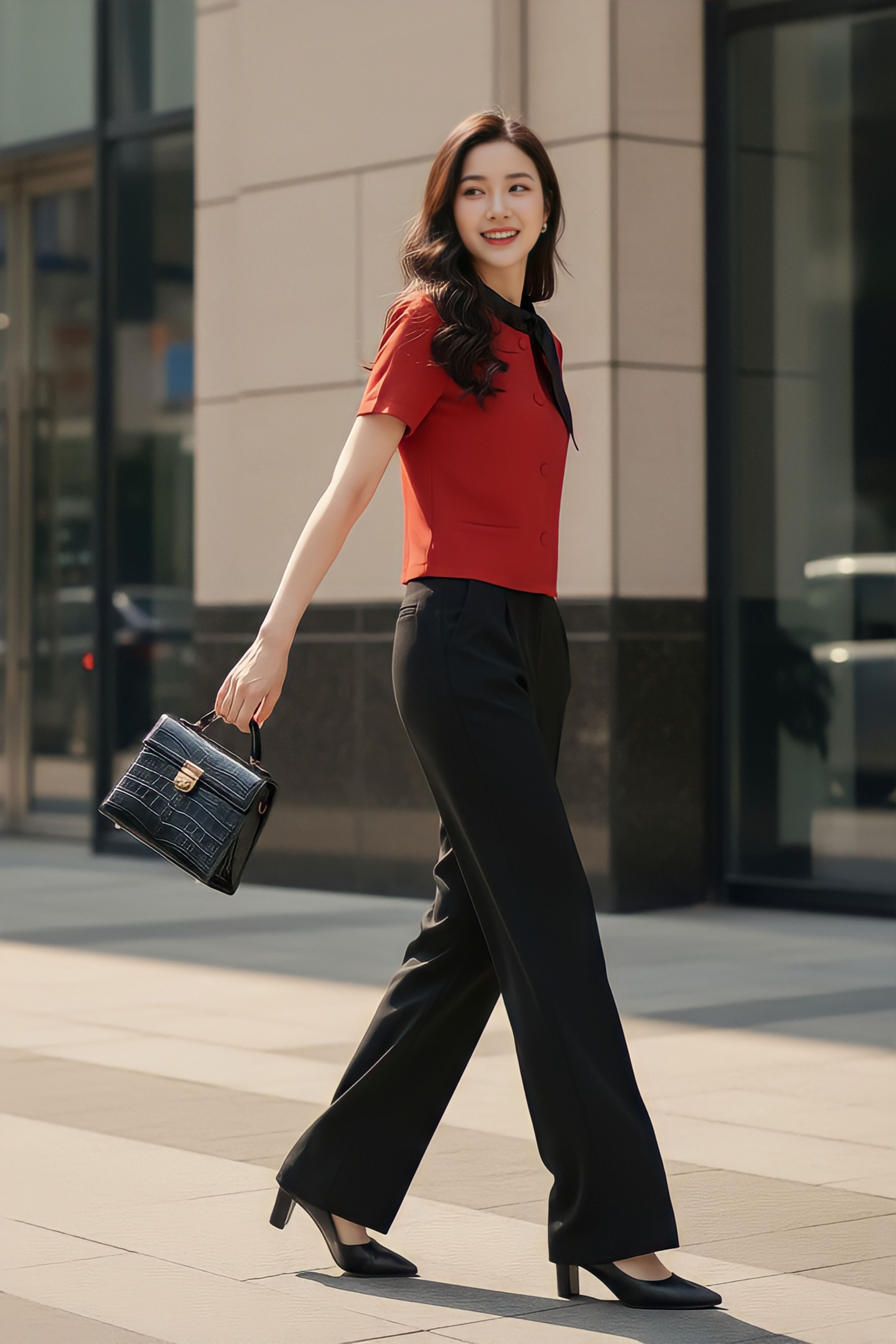 Áo croprop nắp túi sườn