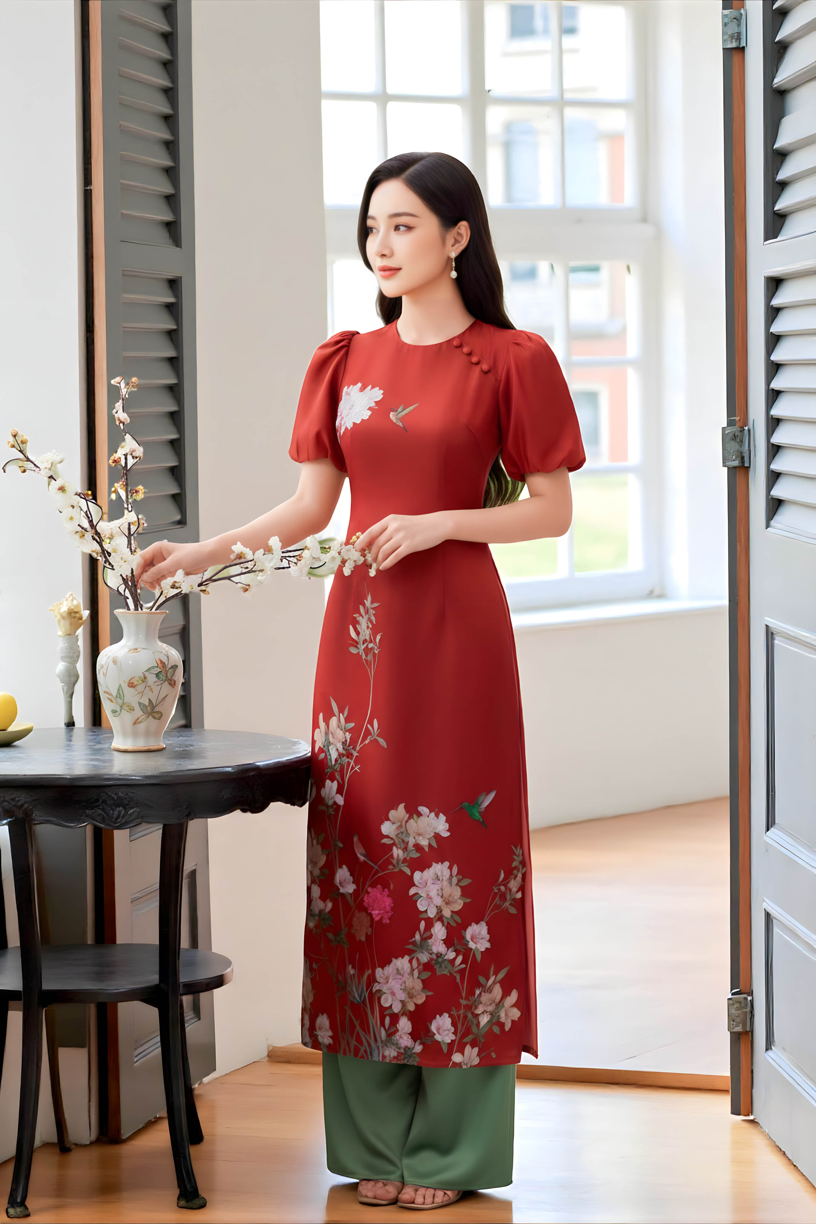 Set áo dài Chu Viên