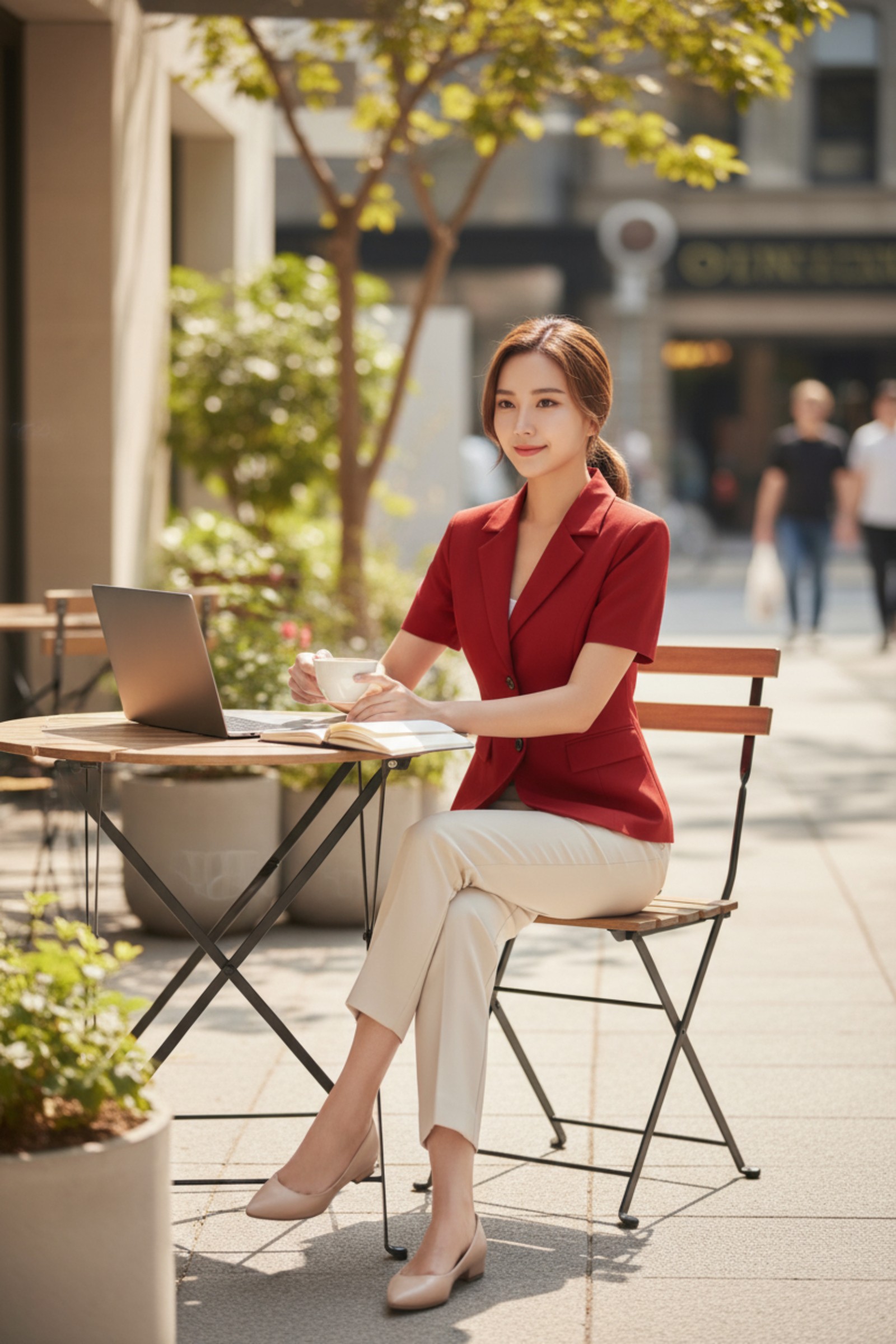 Áo vest cổ K tay cộc hai ly thân trước