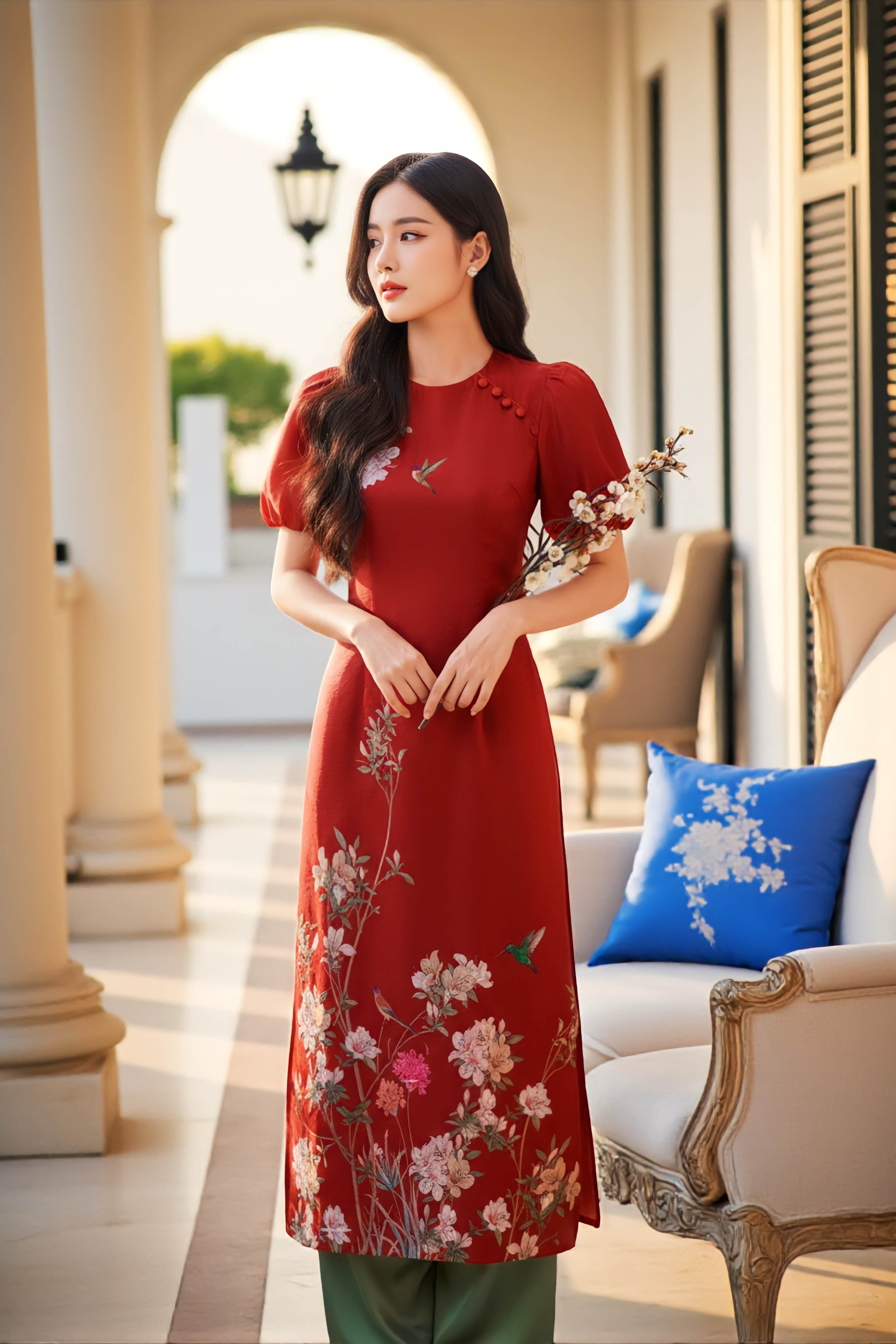 Set áo dài Chu Viên