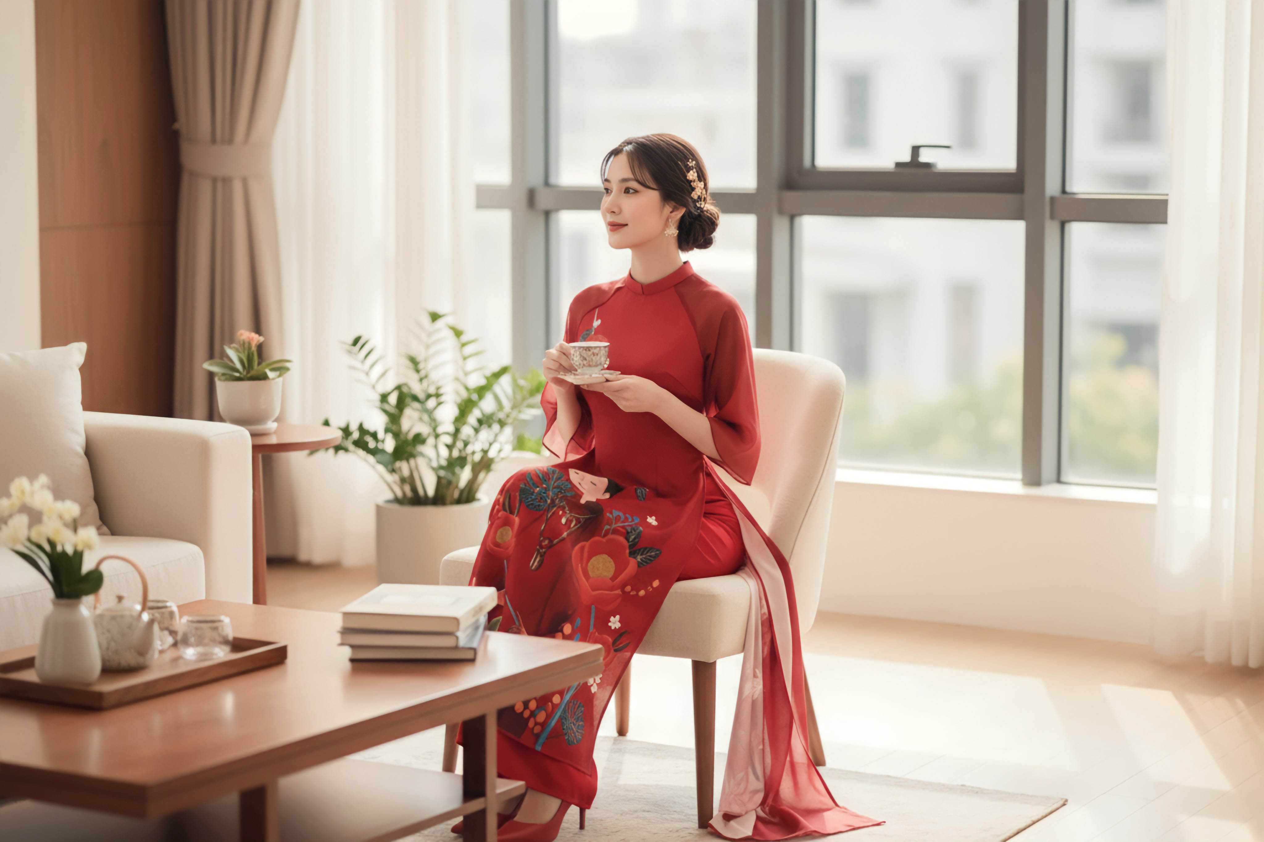 Sét áo dài Trà Hương