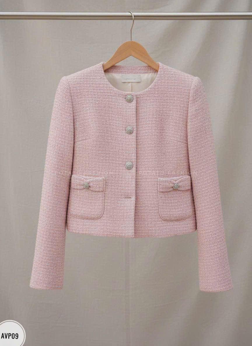 Áo dạ tweed túi sườn