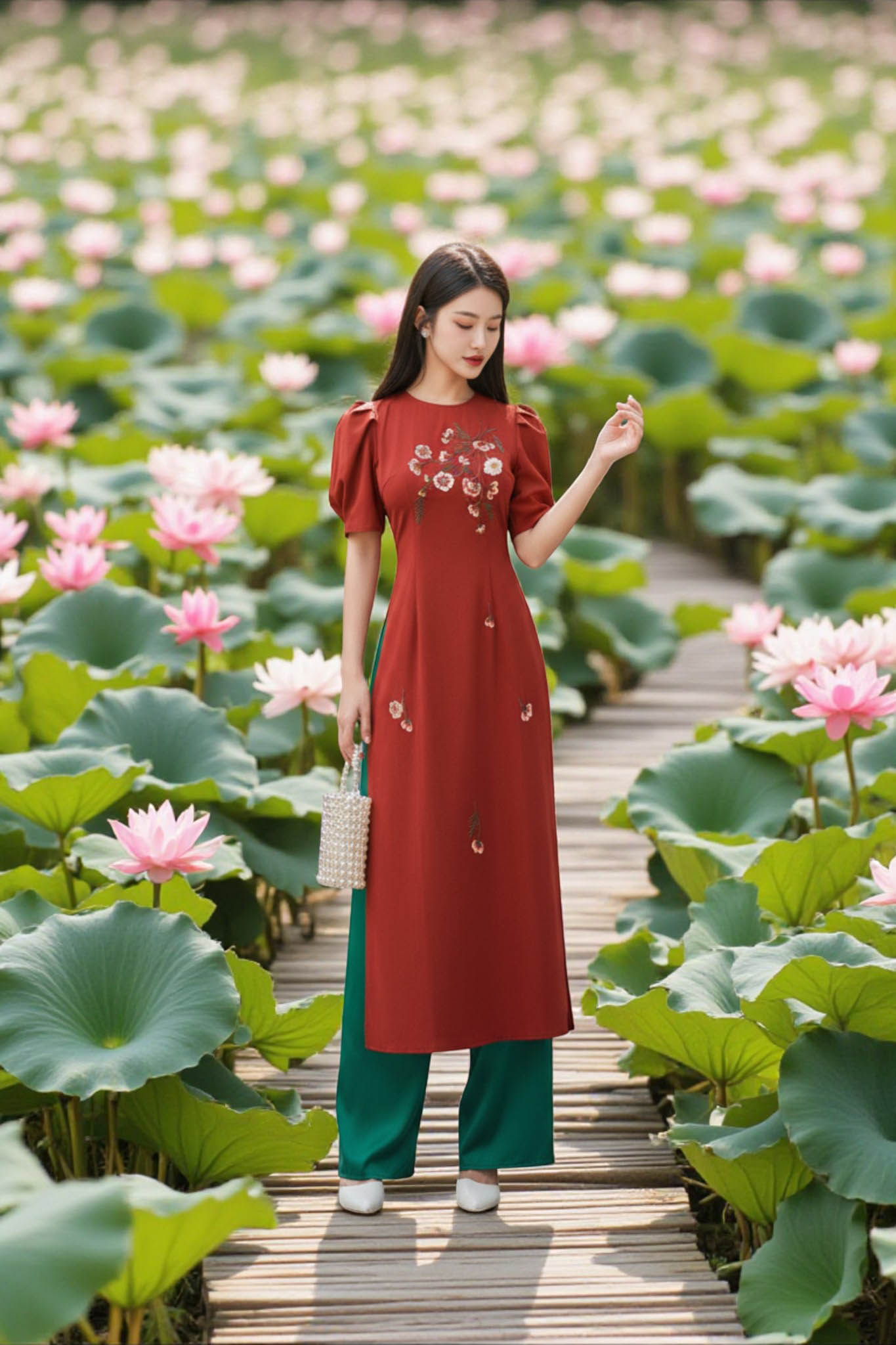 Áo dài Minh Yên thêu thủ công