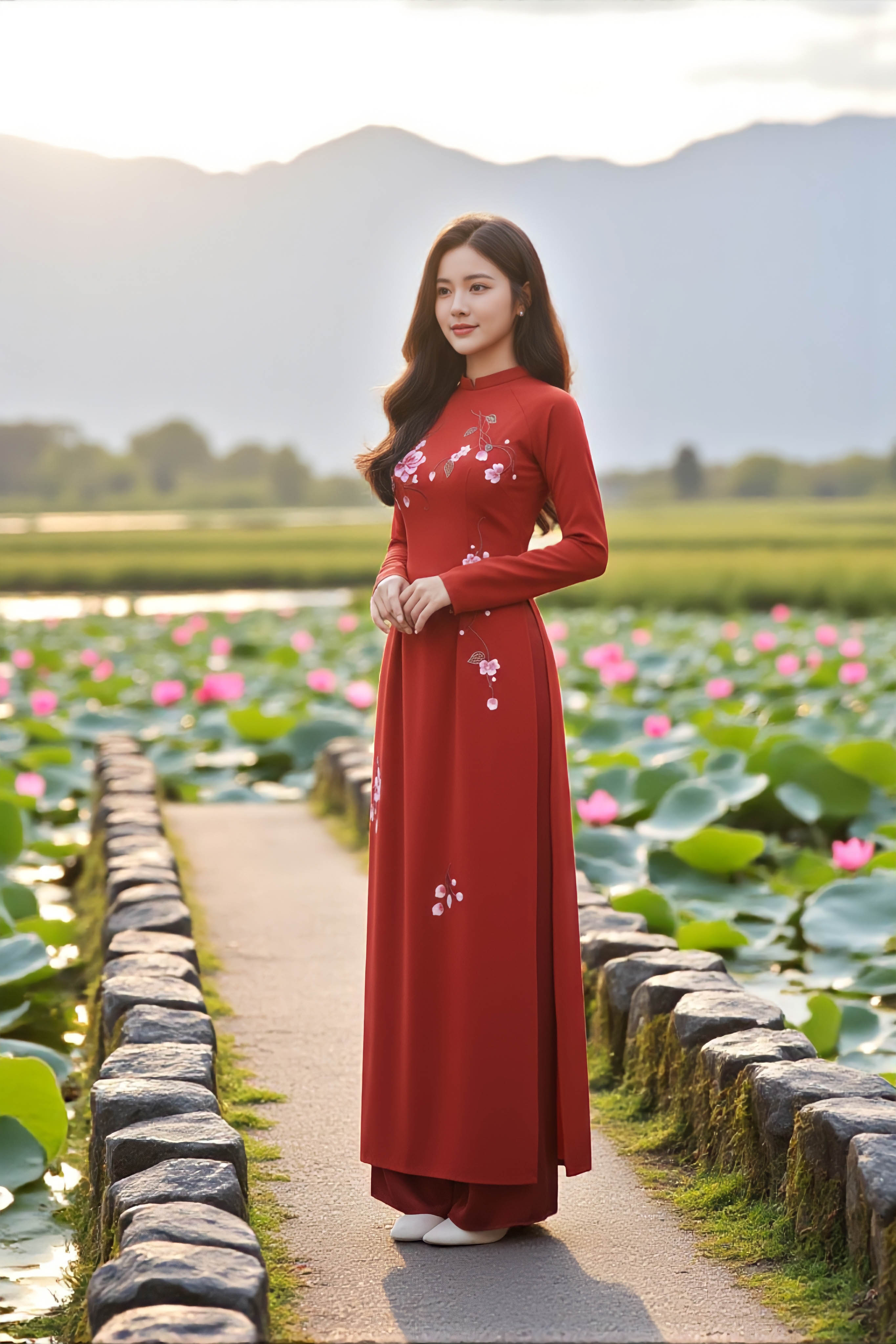 Áo dài Linh Lan thêu thủ công