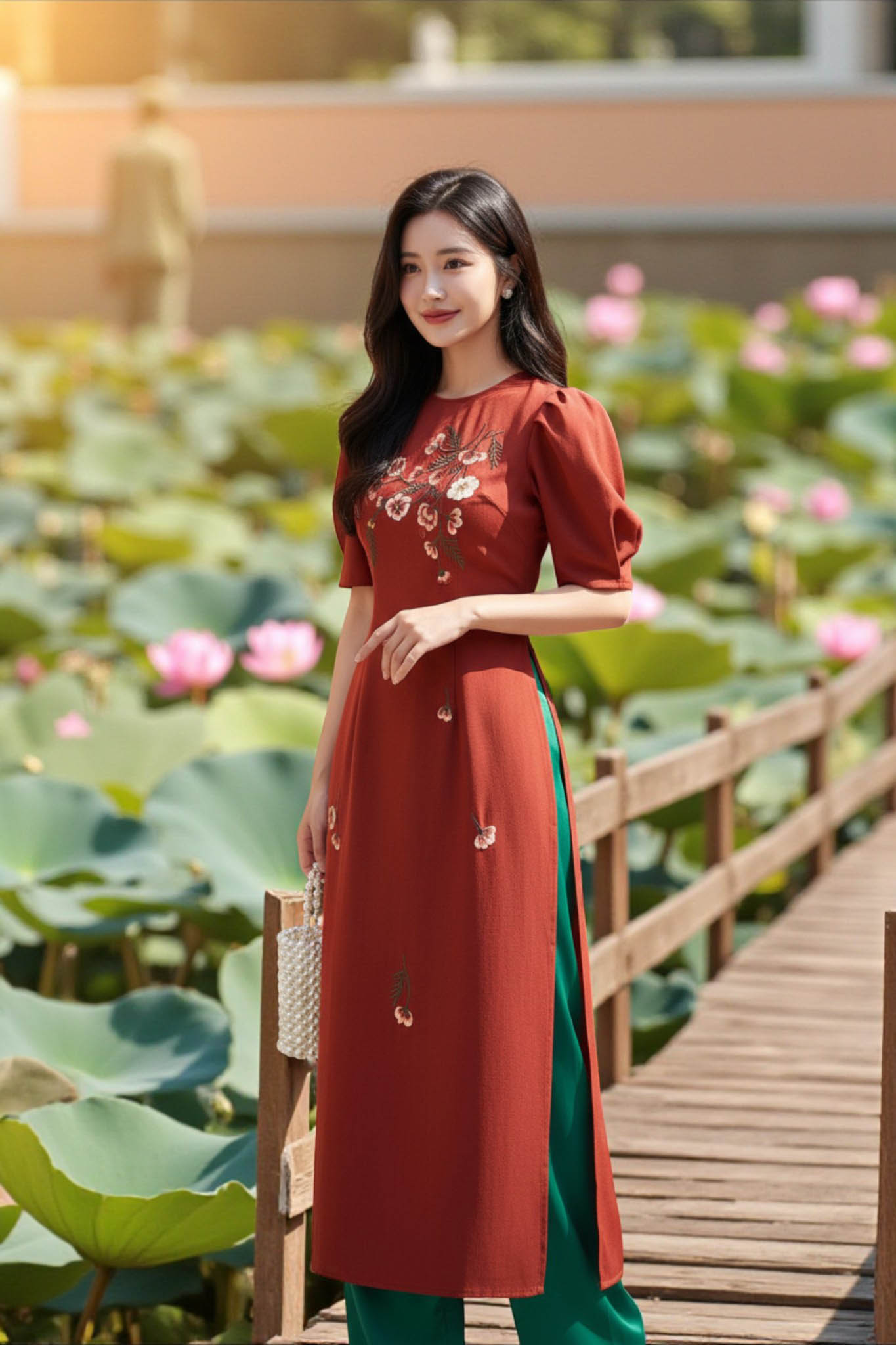 Áo dài Minh Yên thêu thủ công