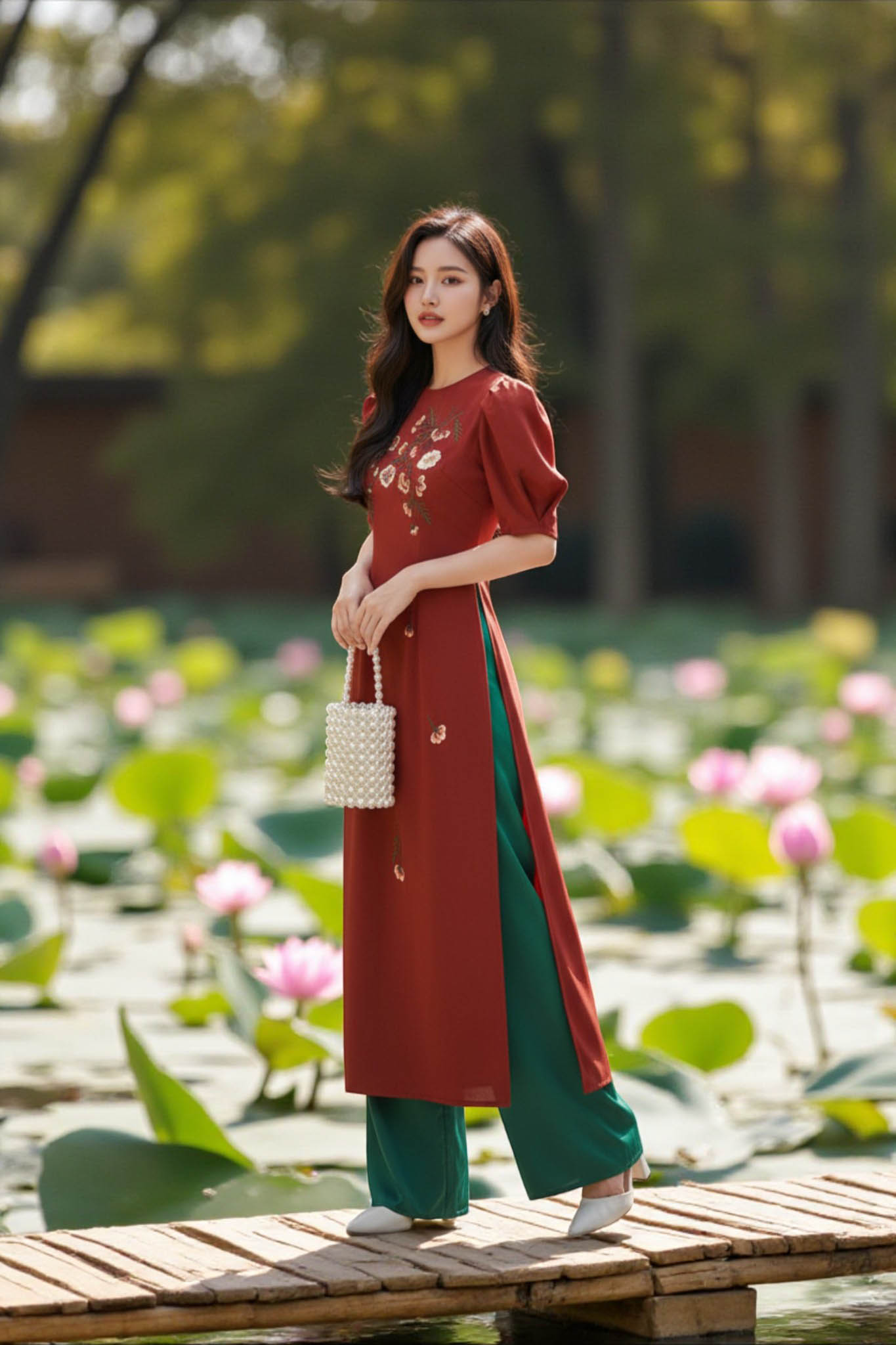 Áo dài Minh Yên thêu thủ công