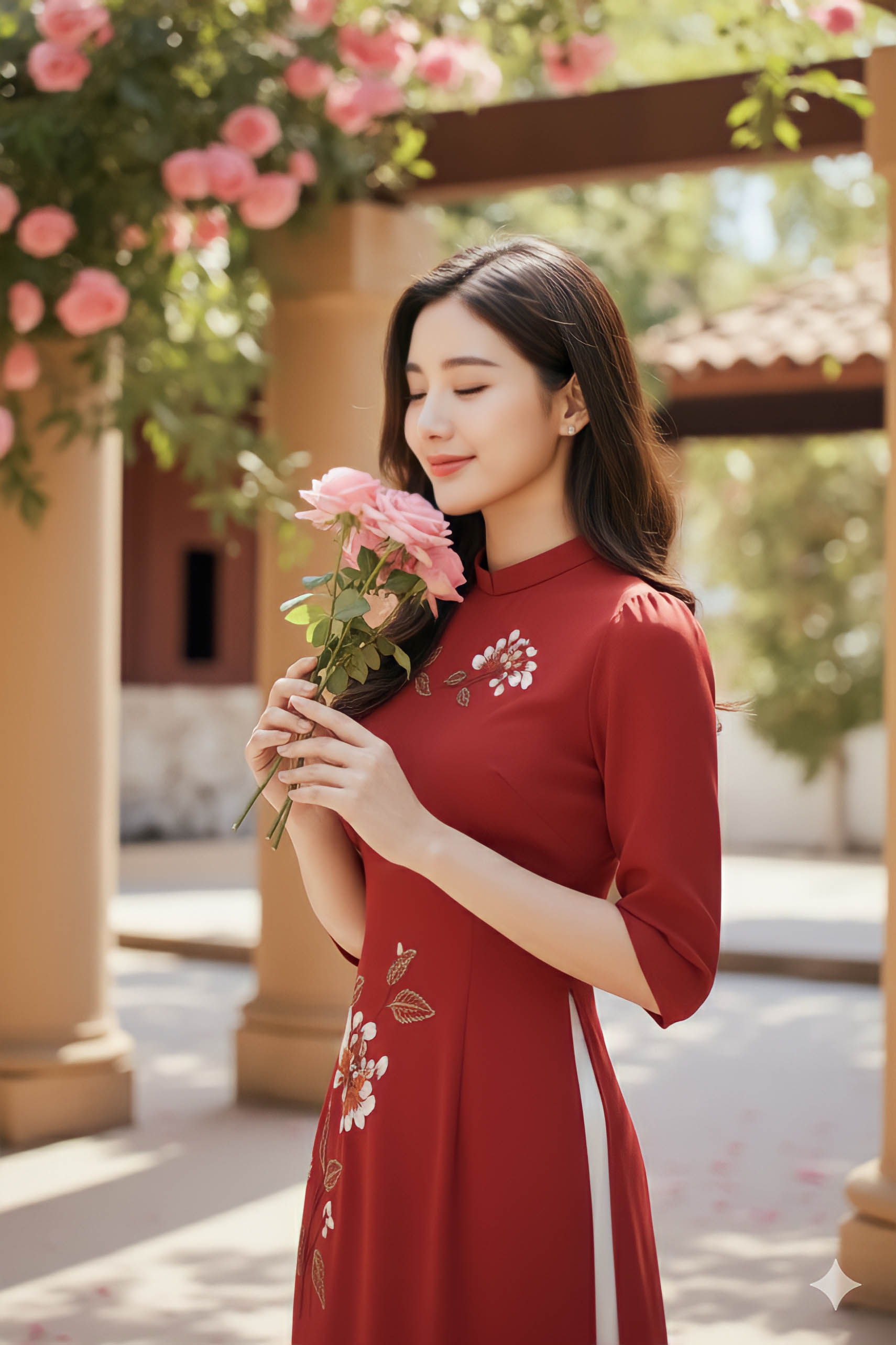 Áo dài Hoàng Diên thêu thủ công
