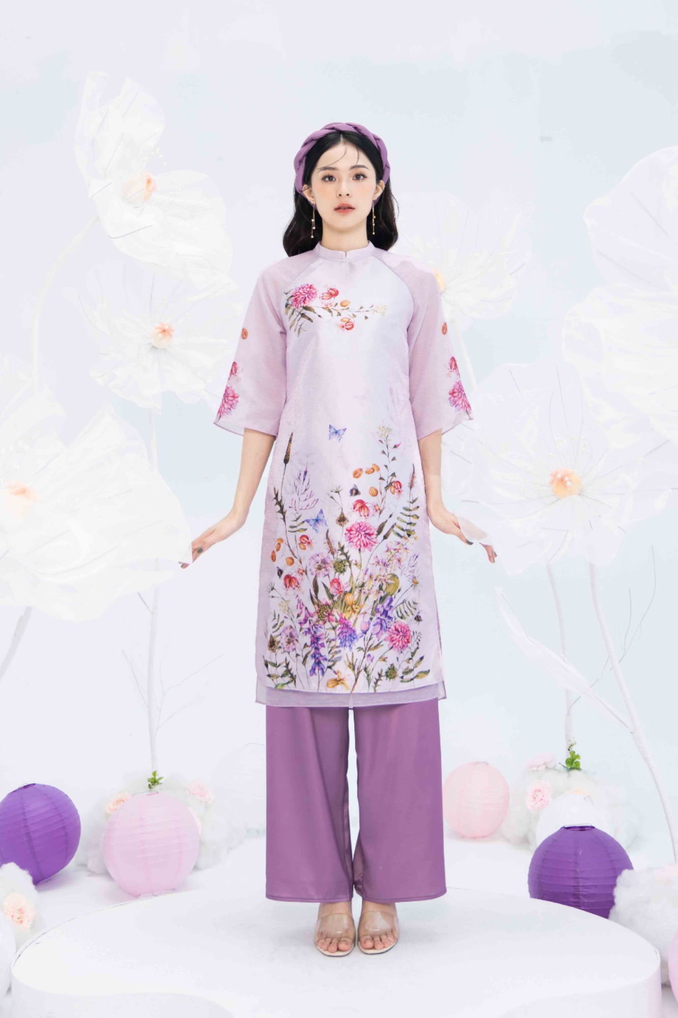 Áo dài gấm Niên Hoa