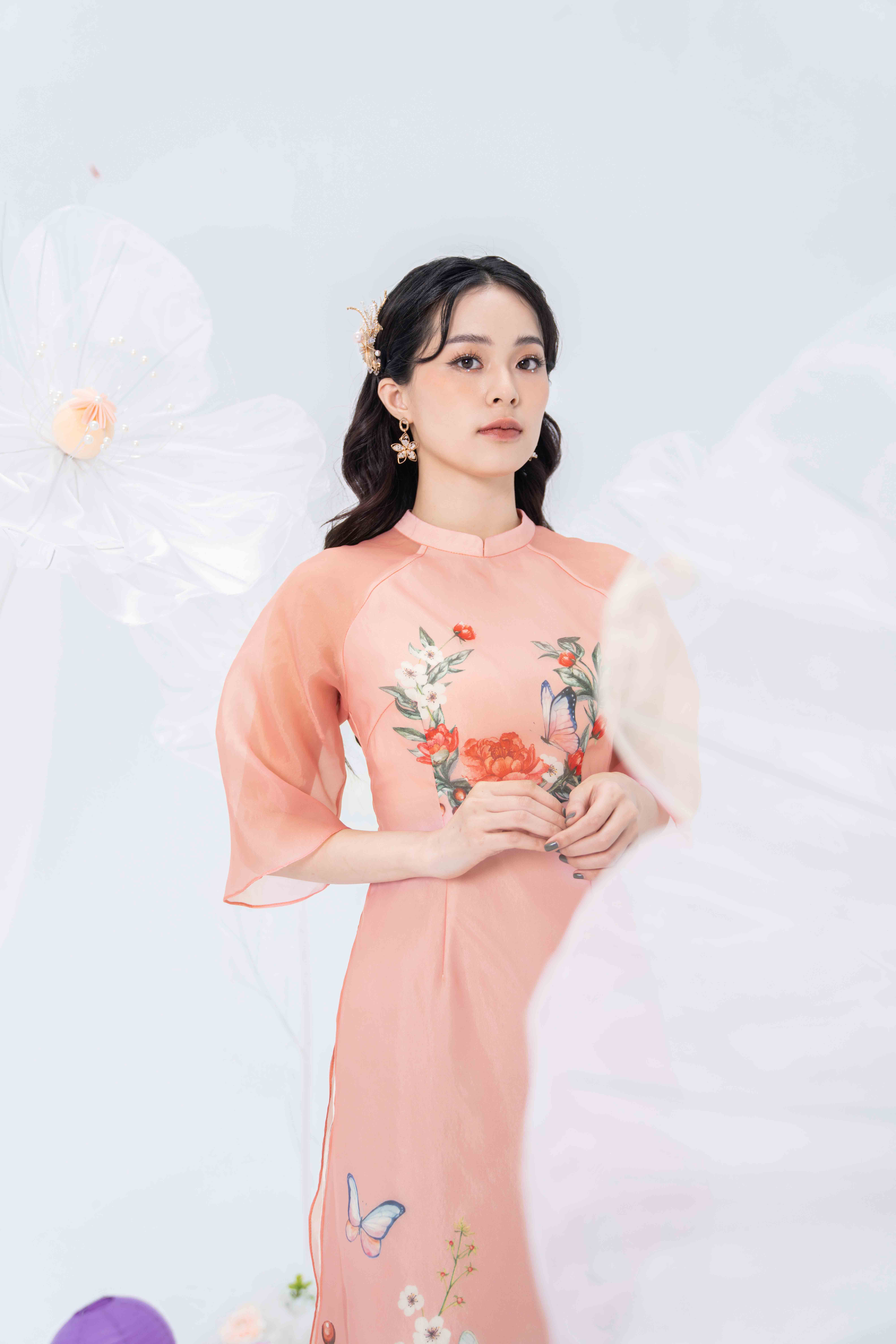 Sét áo dài Mẫu đơn