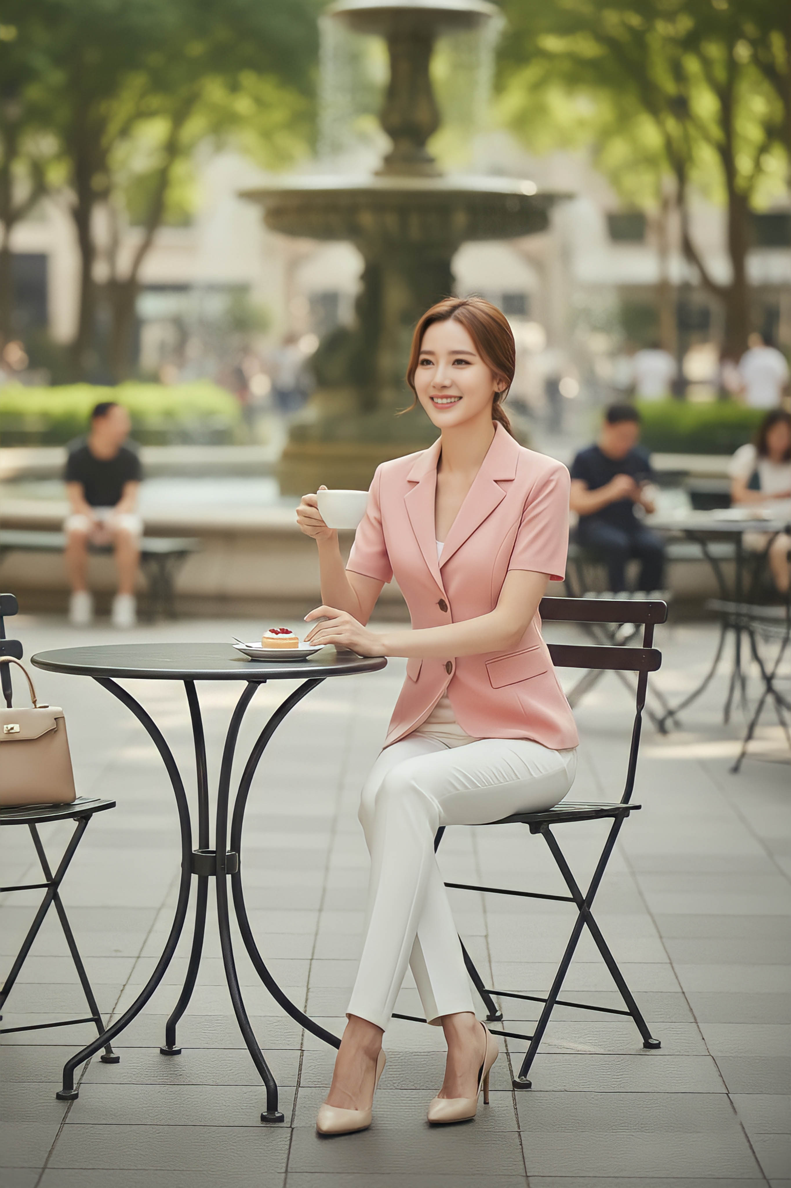 Áo vest cổ K tay cộc hai ly thân trước