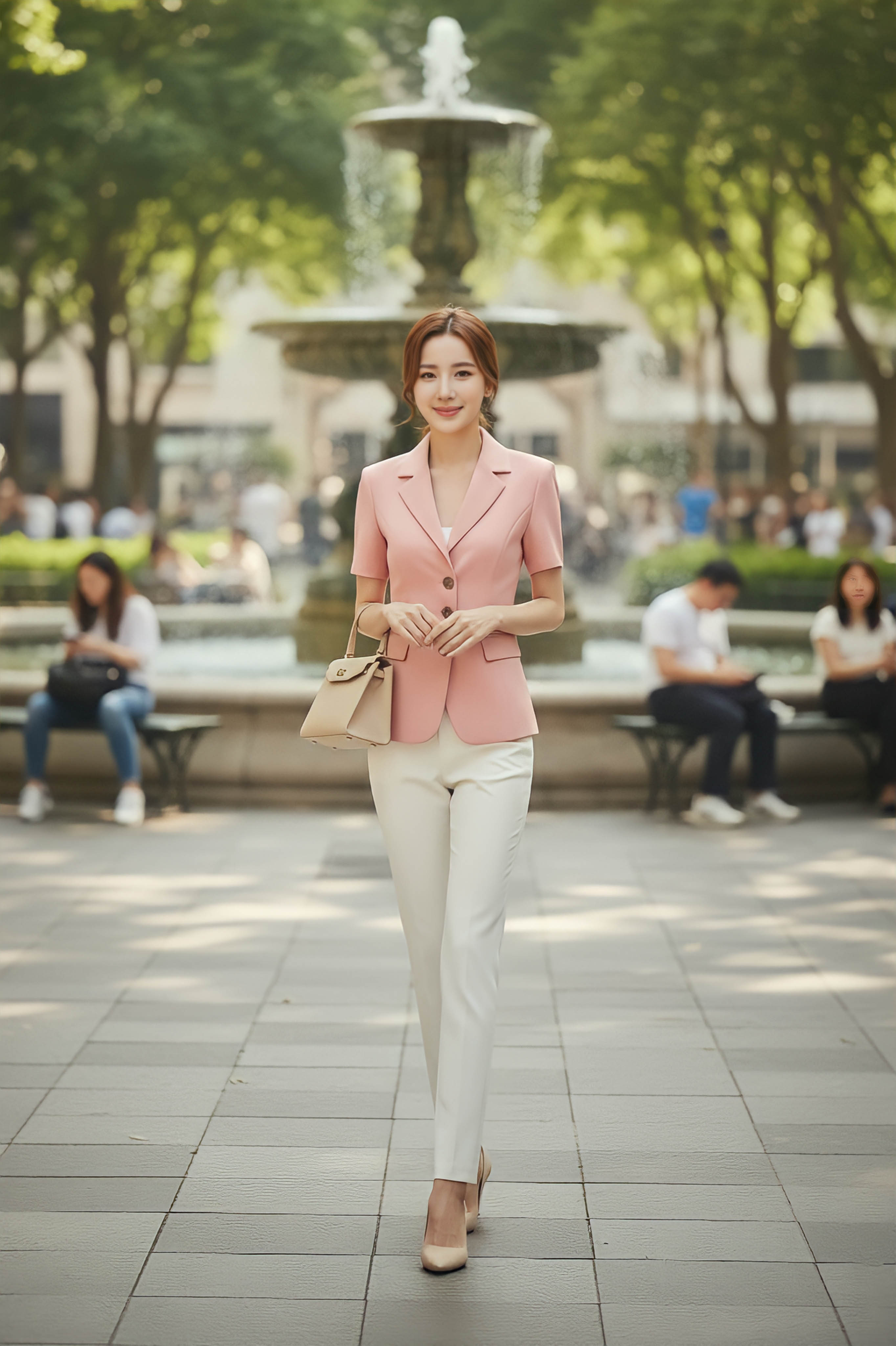 Áo vest cổ K tay cộc hai ly thân trước