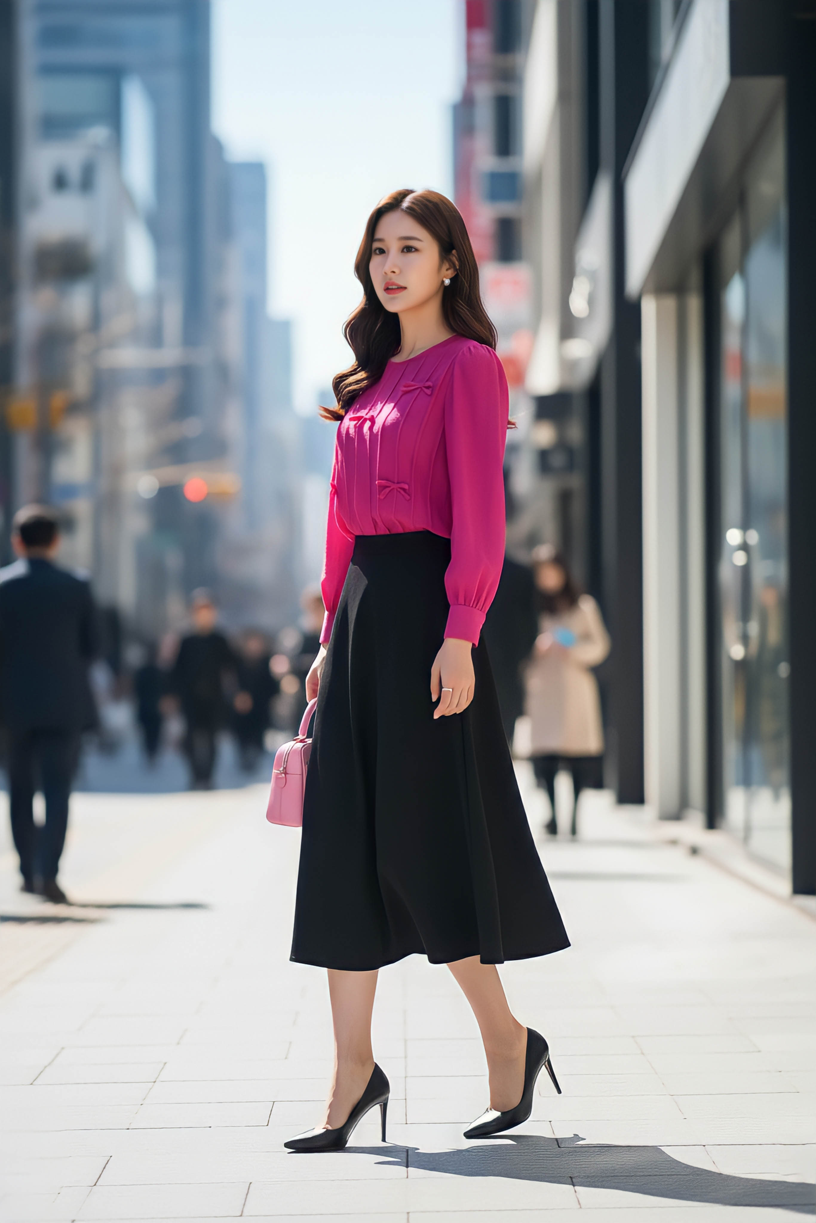 Áo sơ mi dáng suông cổ tròn