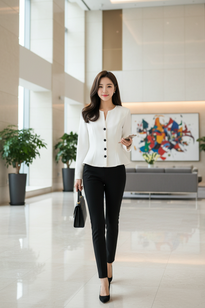 Áo sơ mi không cổ , phối cúc