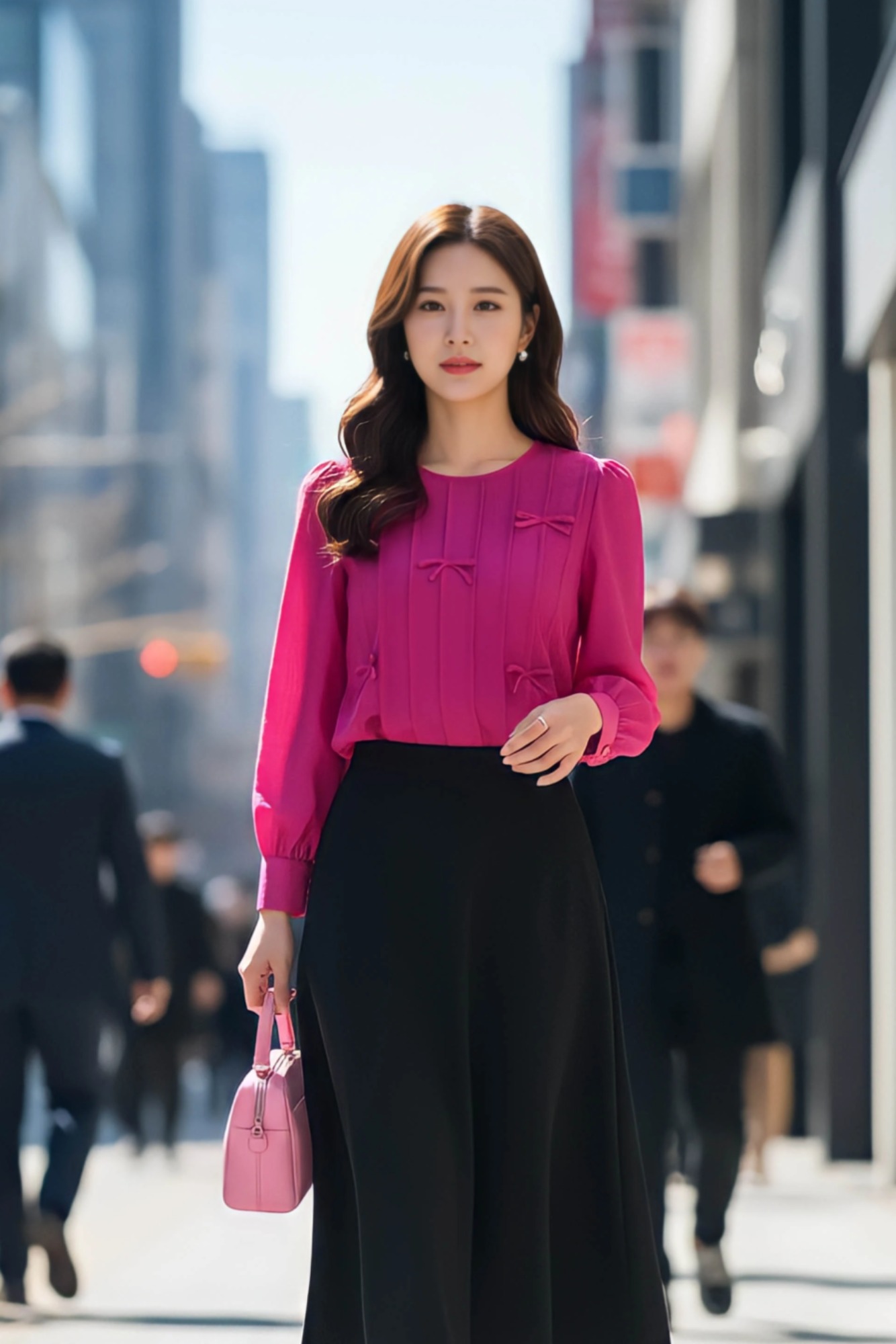 Áo sơ mi dáng suông cổ tròn