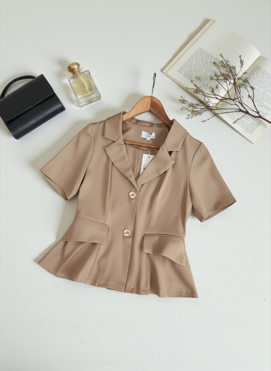 Áo vest hai khuy tay cộc