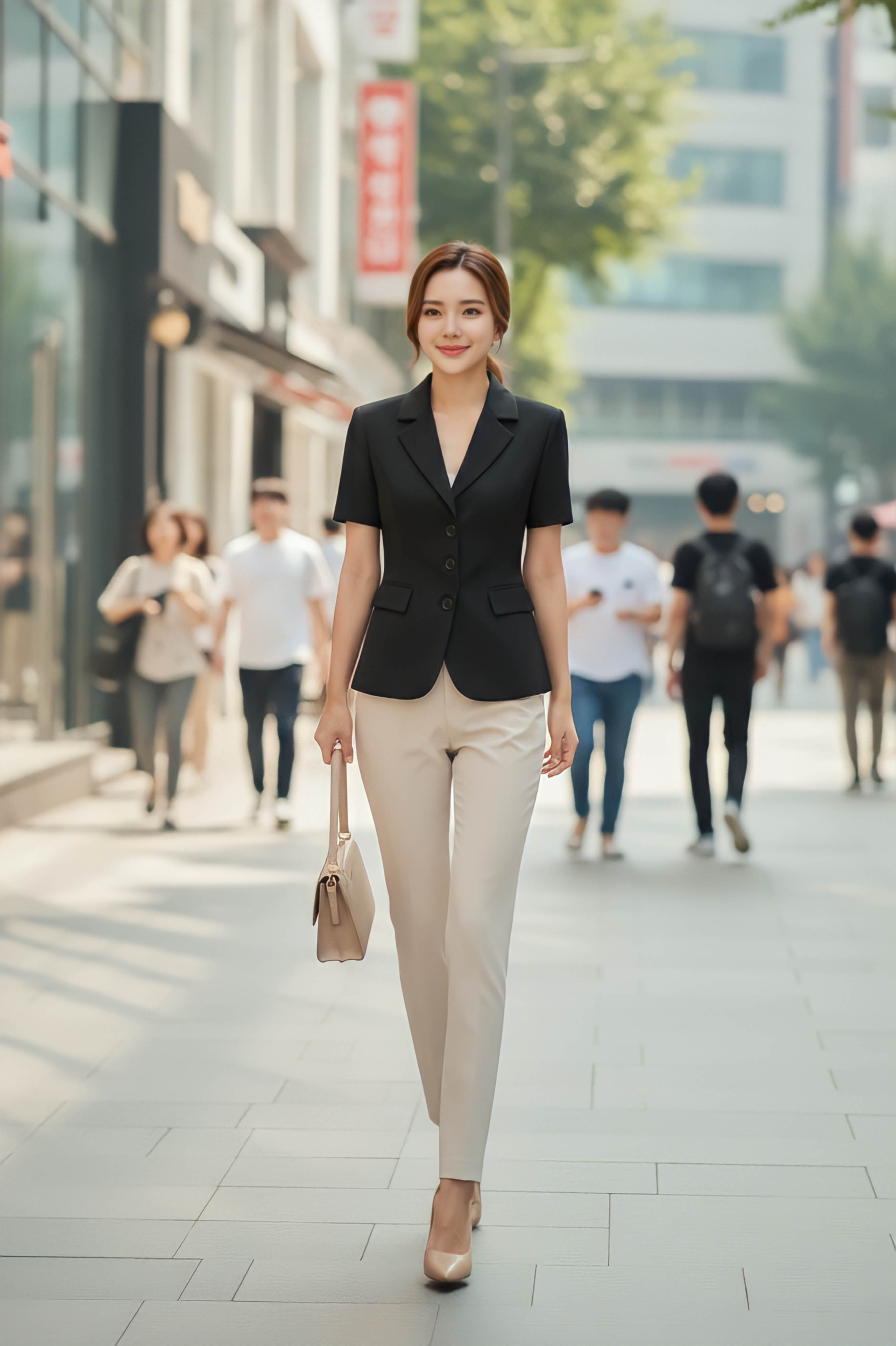 Áo vest cổ K tay cộc hai ly thân trước