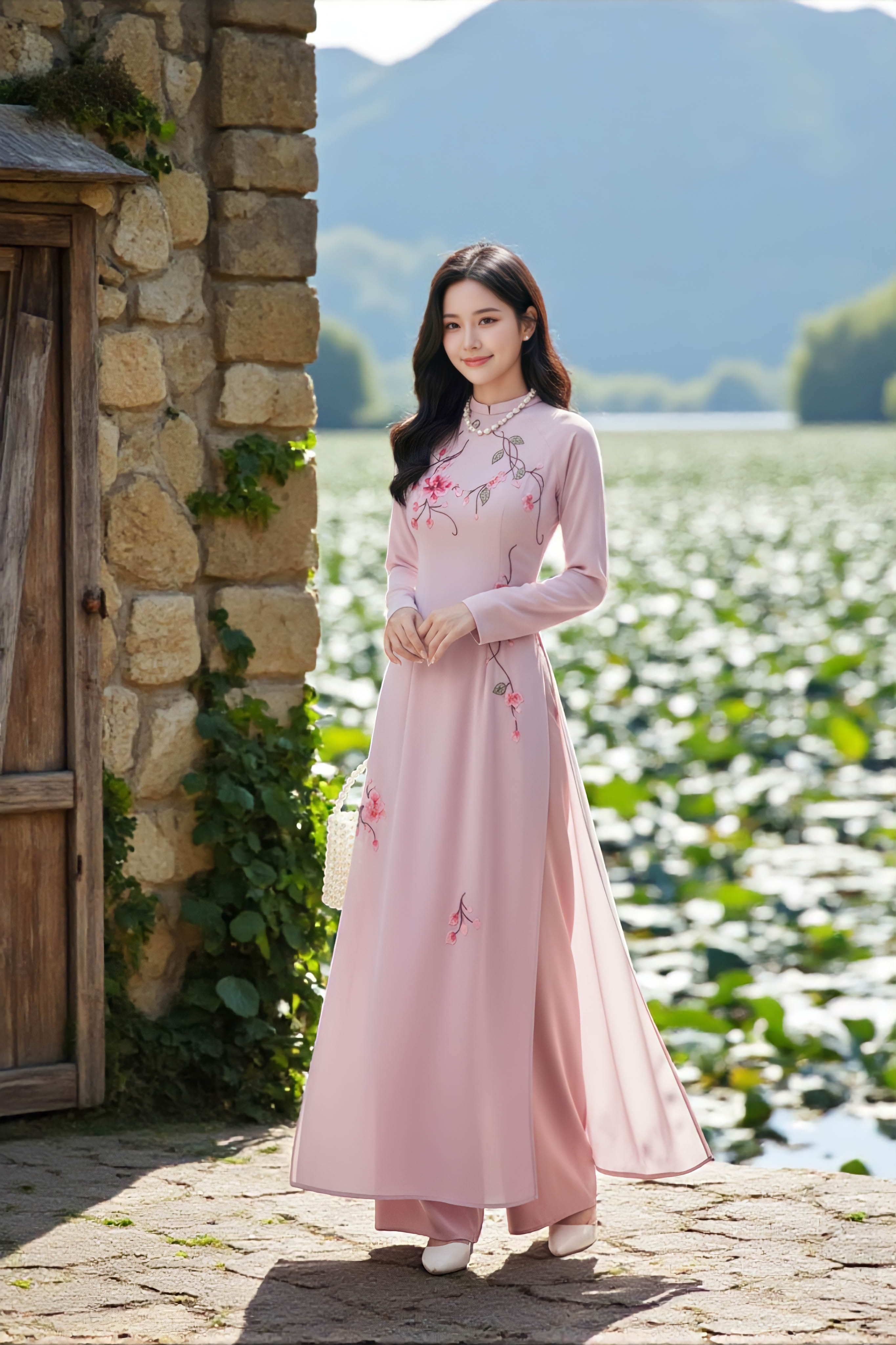 Áo dài Linh Lan thêu thủ công