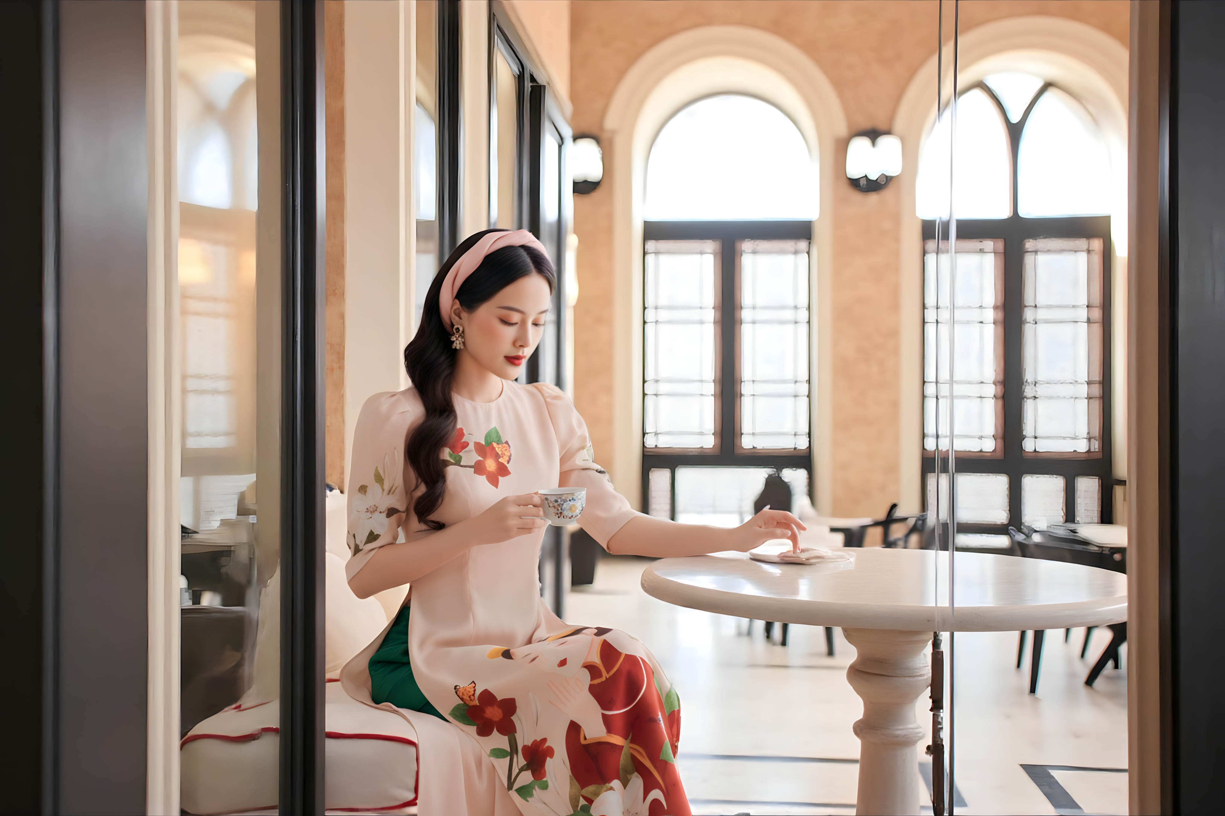 Set áo dài Kiều Nga