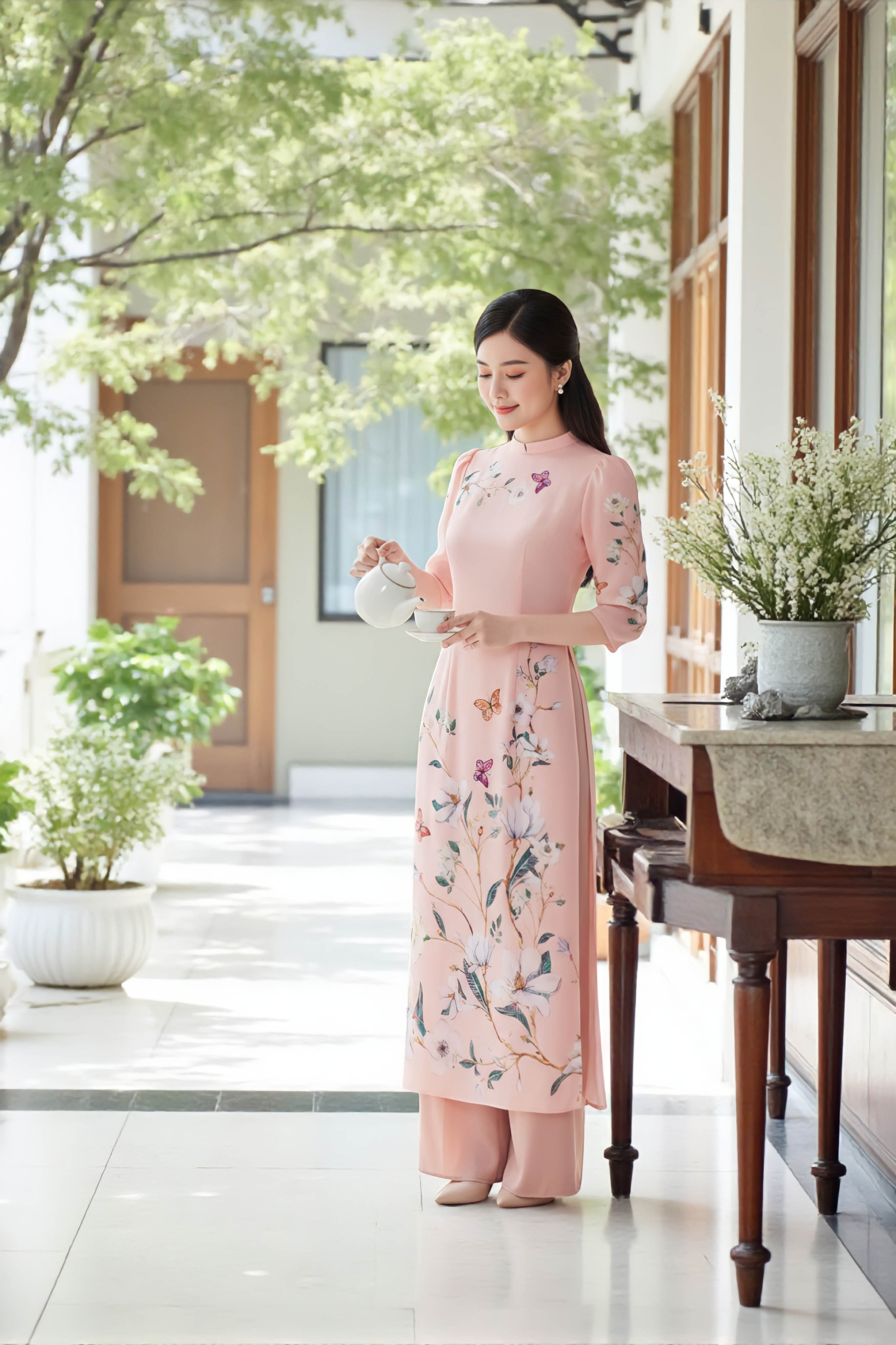 Áo dài Mẫn Hoa