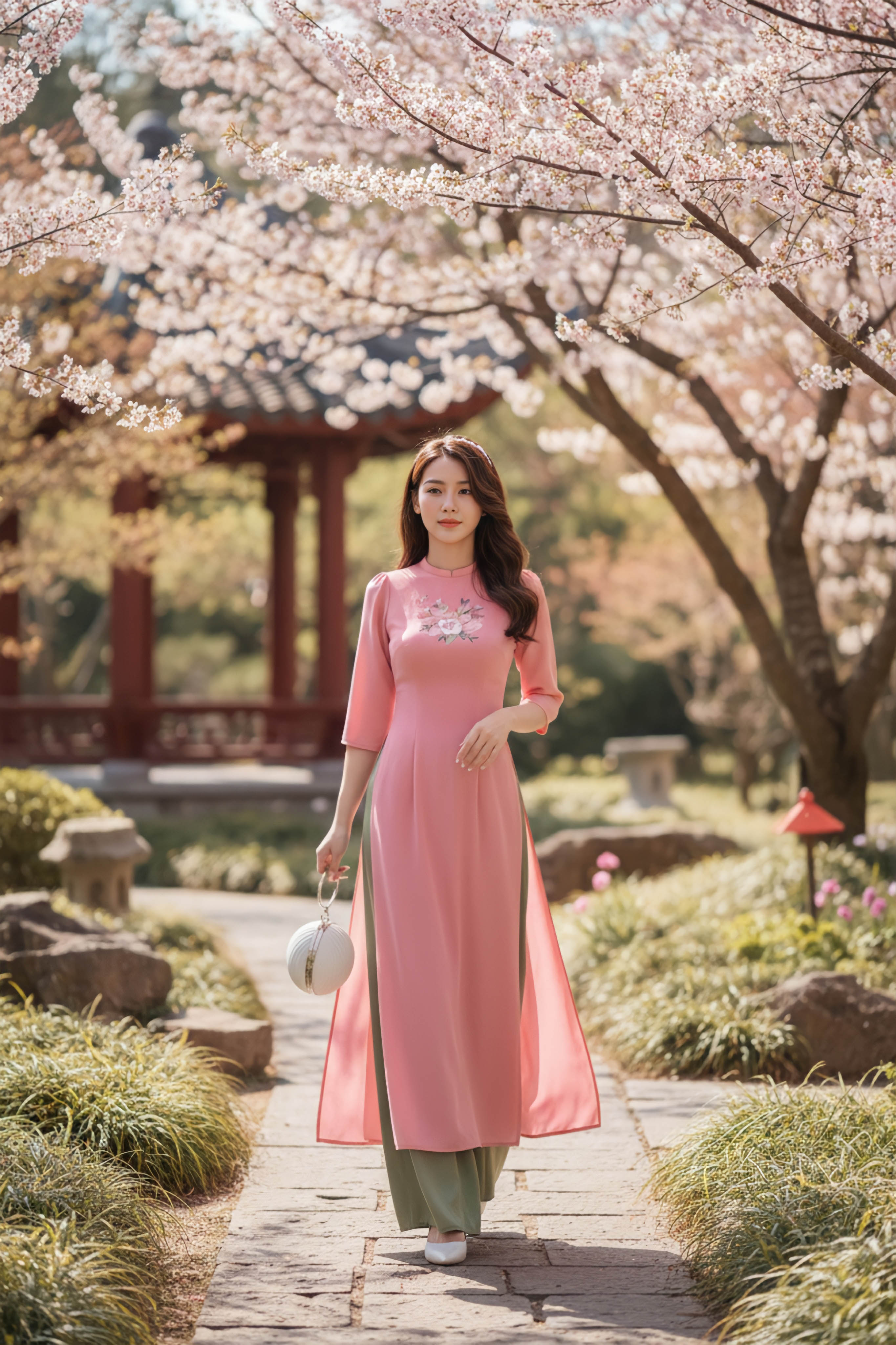 Áo dài Diễm An thêu thủ công