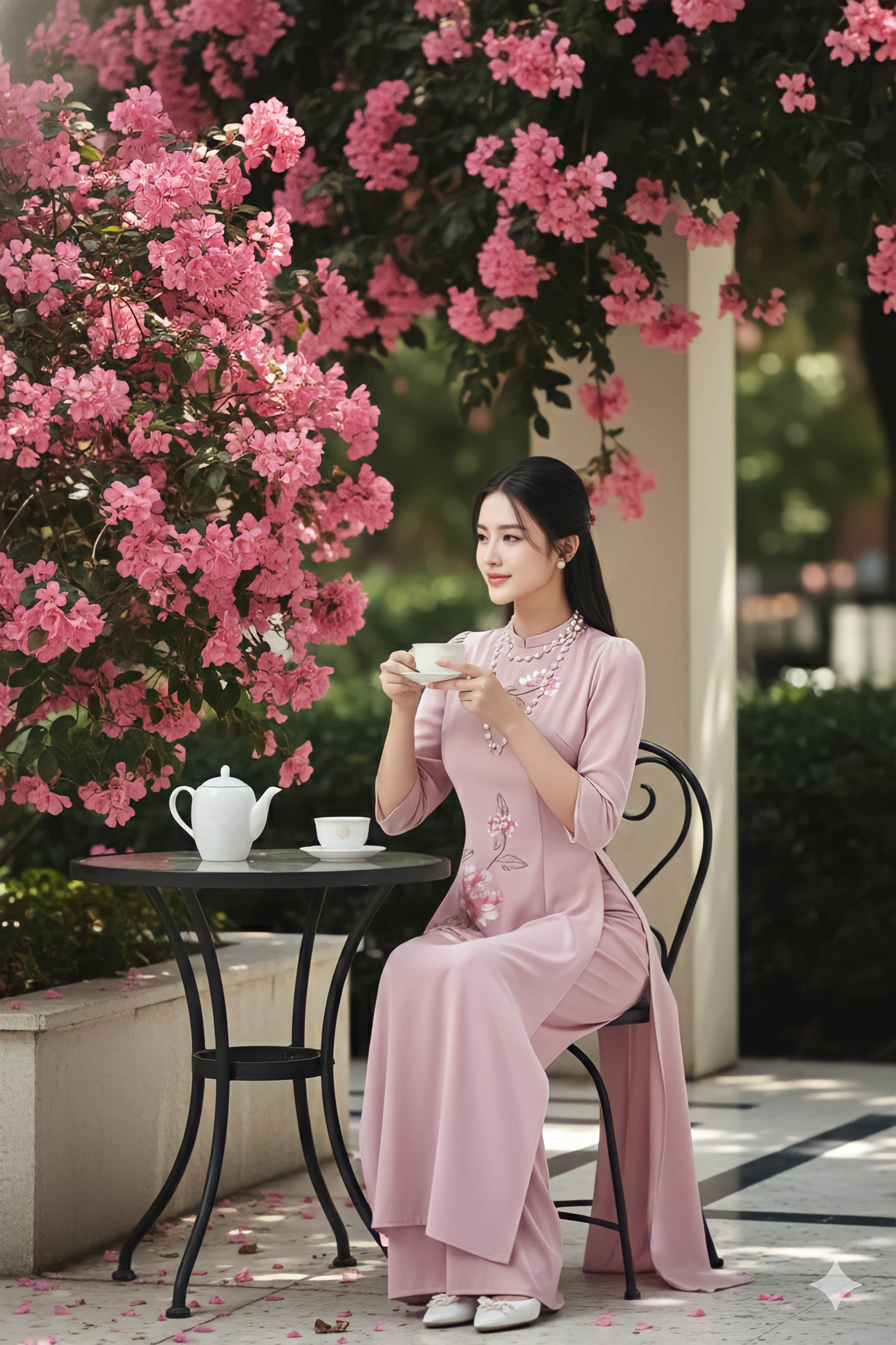 Áo dài Hoàng Diên thêu thủ công