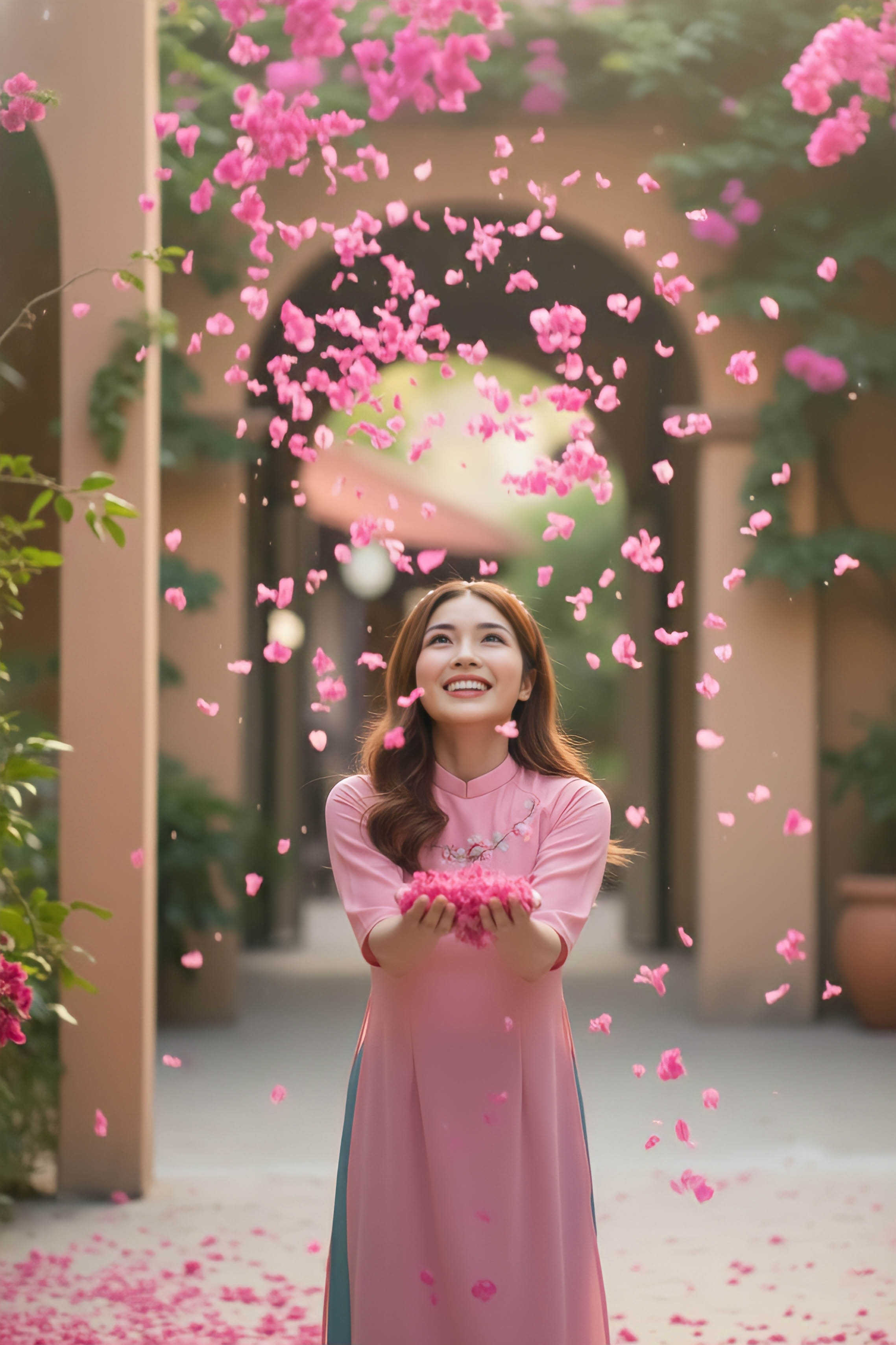 Áo dài Thanh Mai thêu thủ công