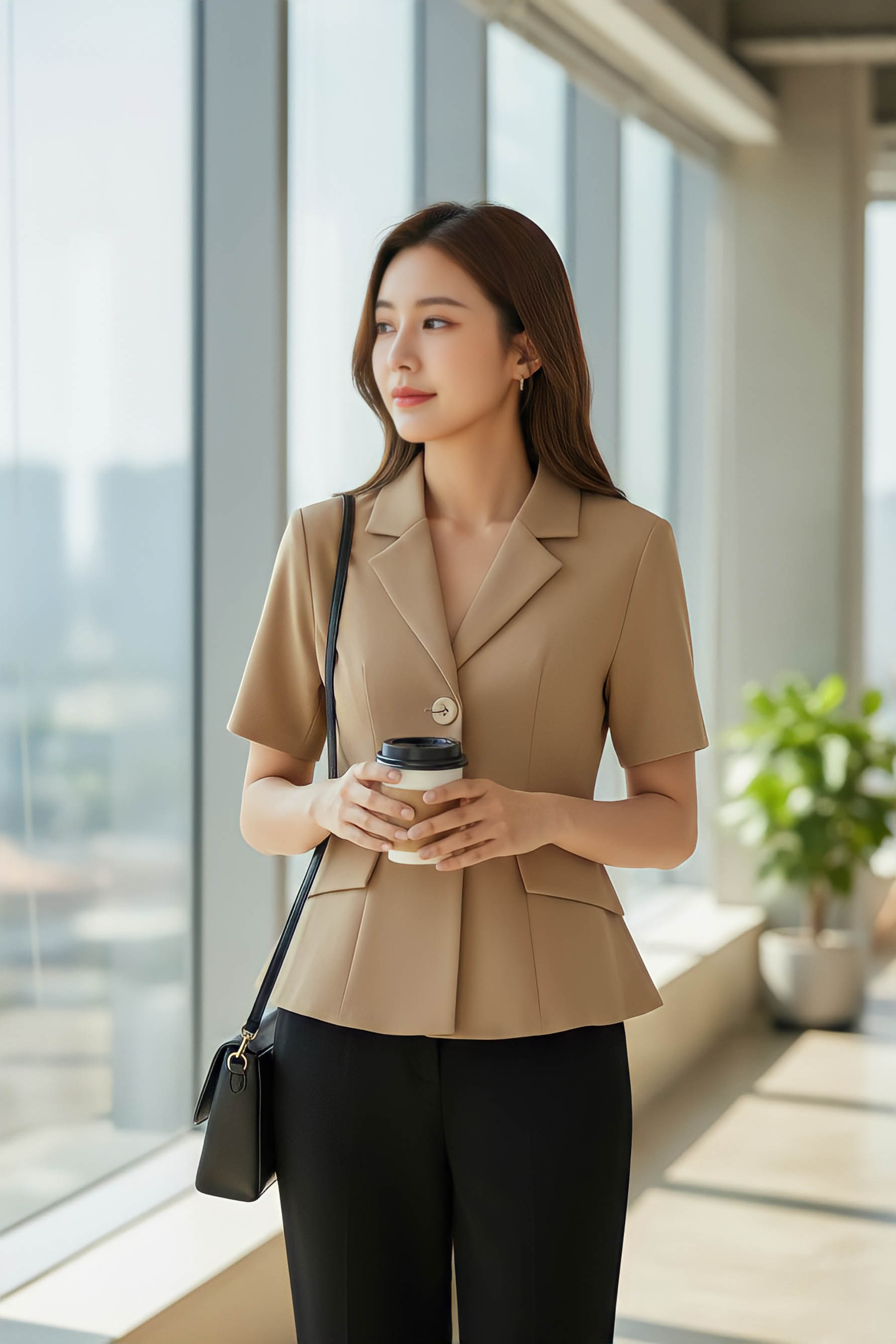 Áo vest hai khuy tay cộc