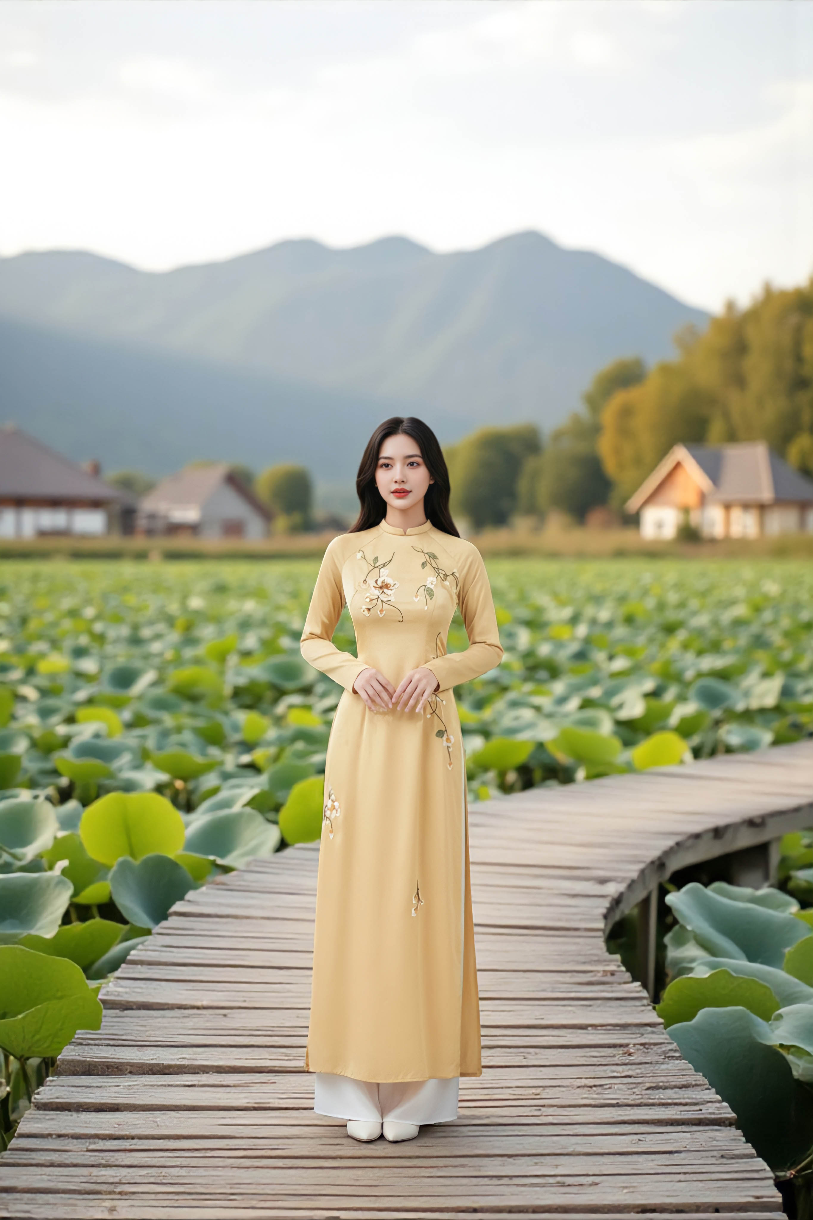 Áo dài Linh Lan thêu thủ công