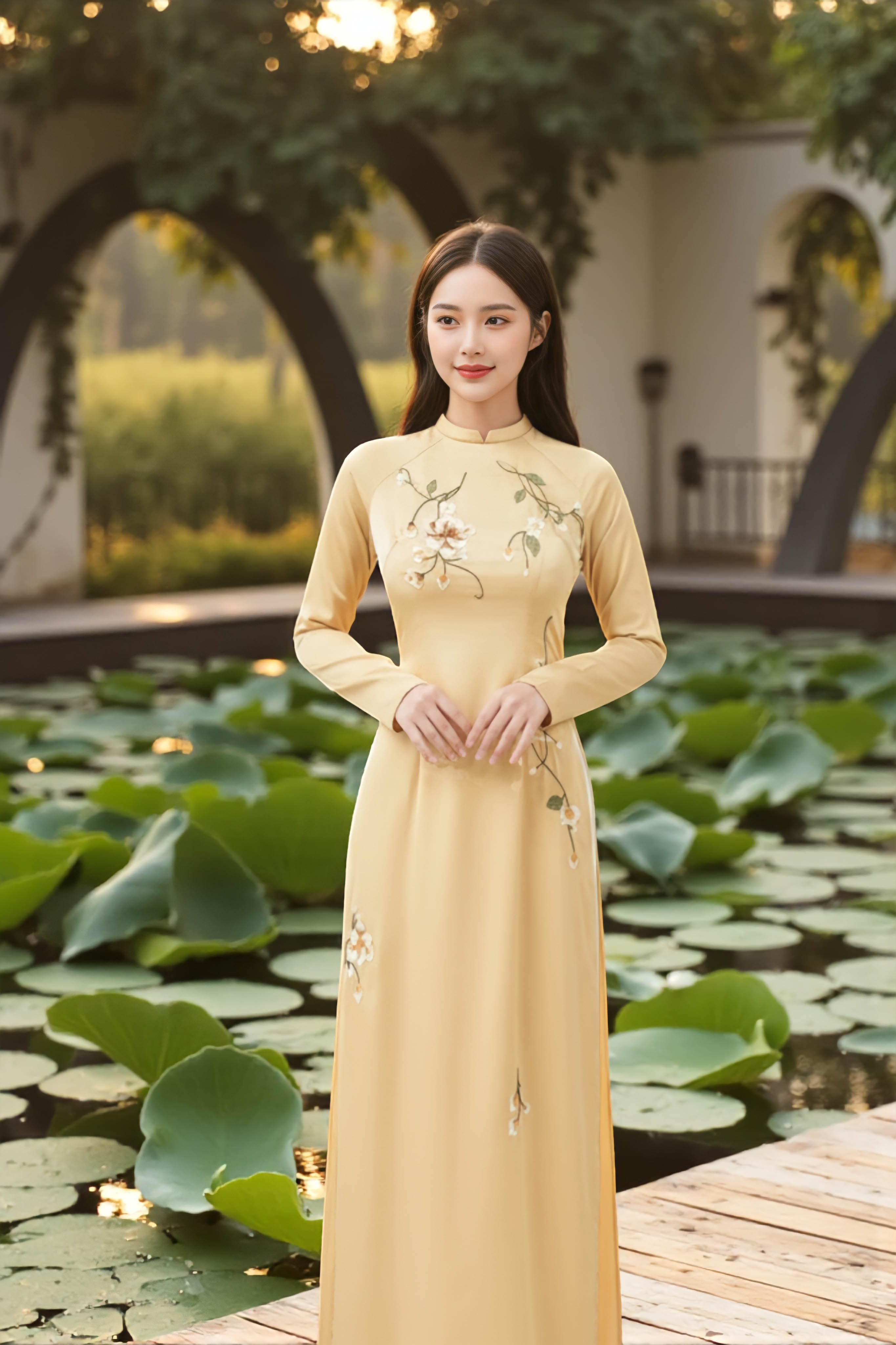 Áo dài Linh Lan thêu thủ công