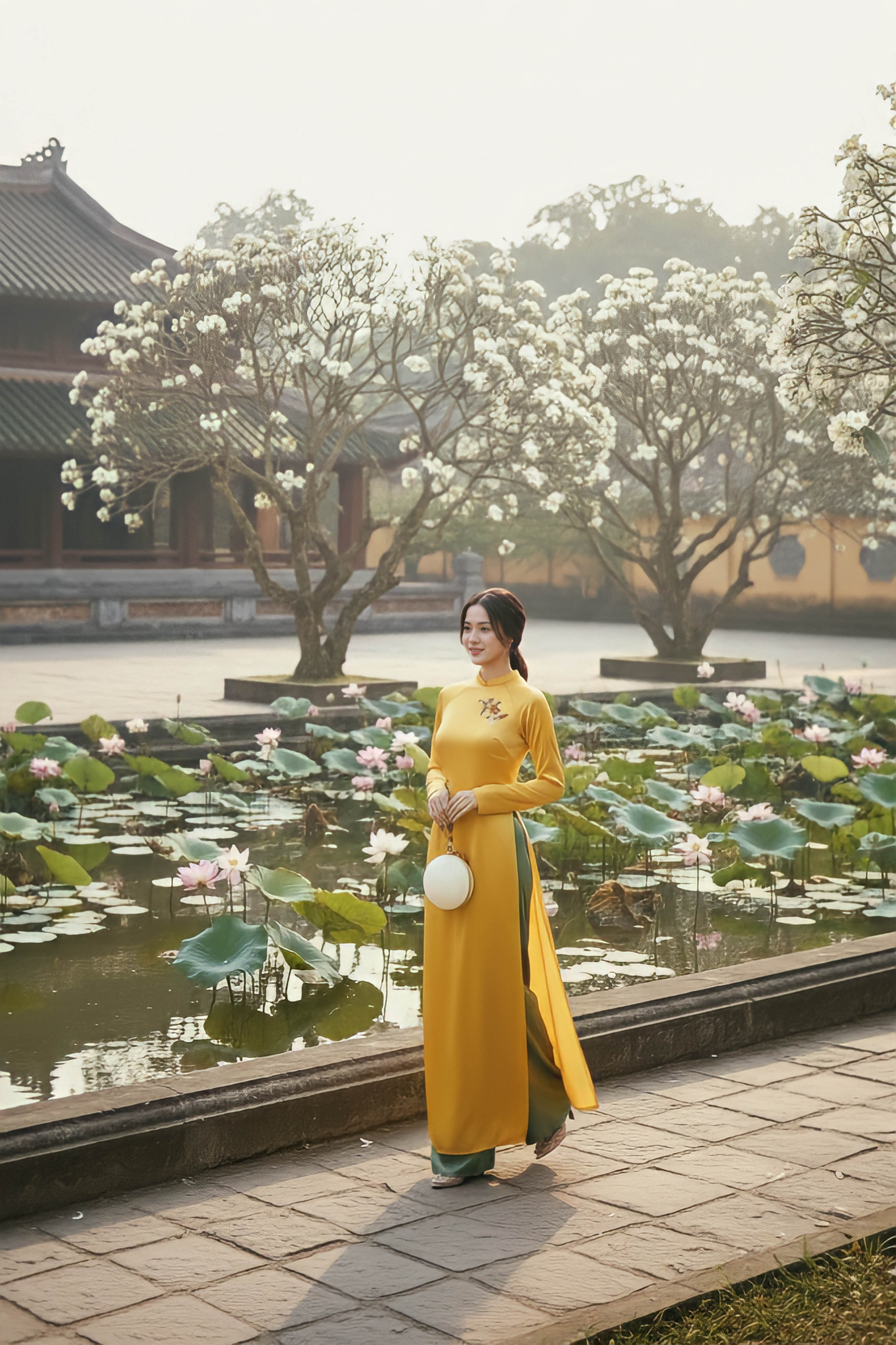 Áo dài Giai Nguyệt thêu thủ công