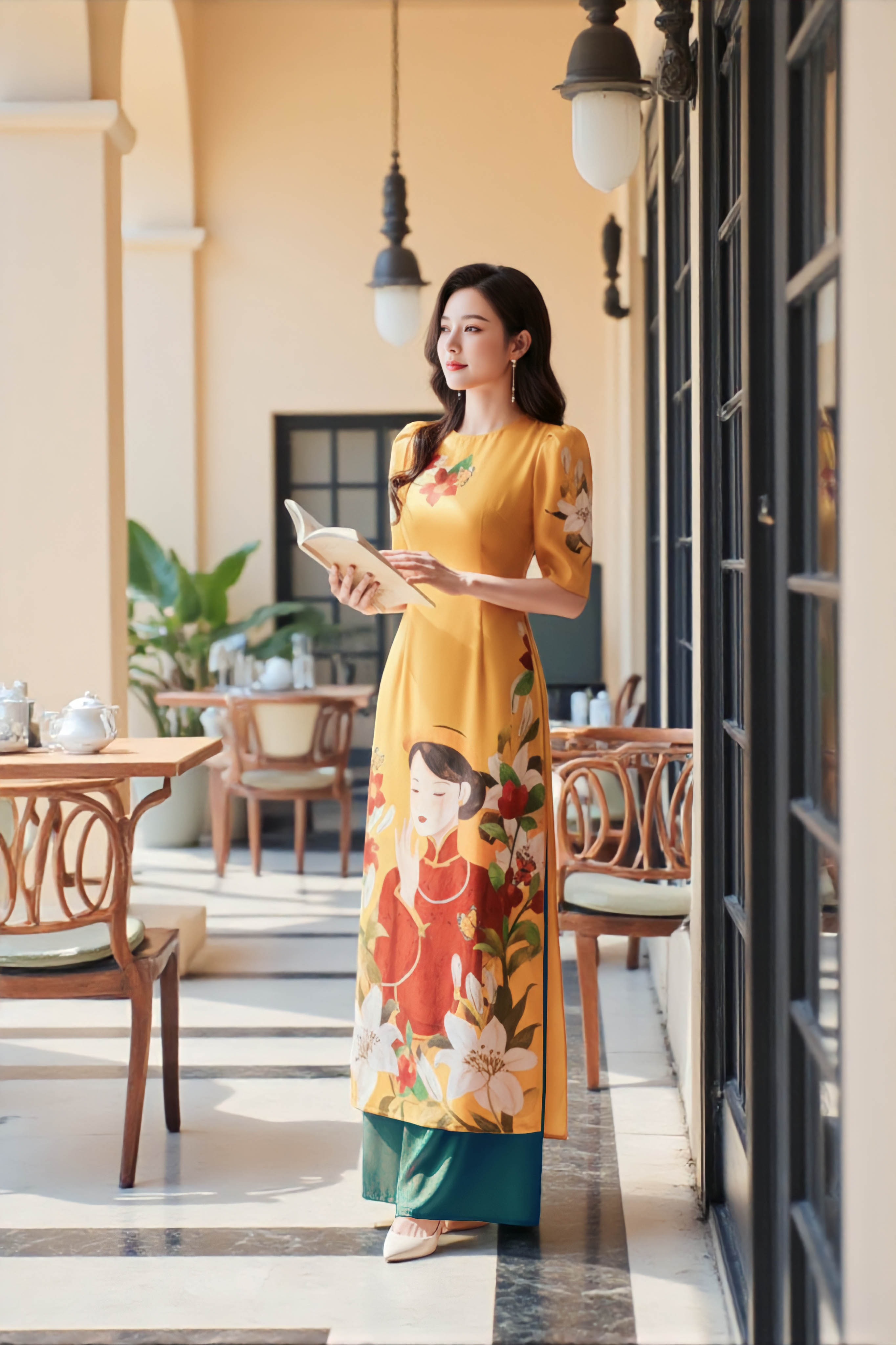 Set áo dài Kiều Nga