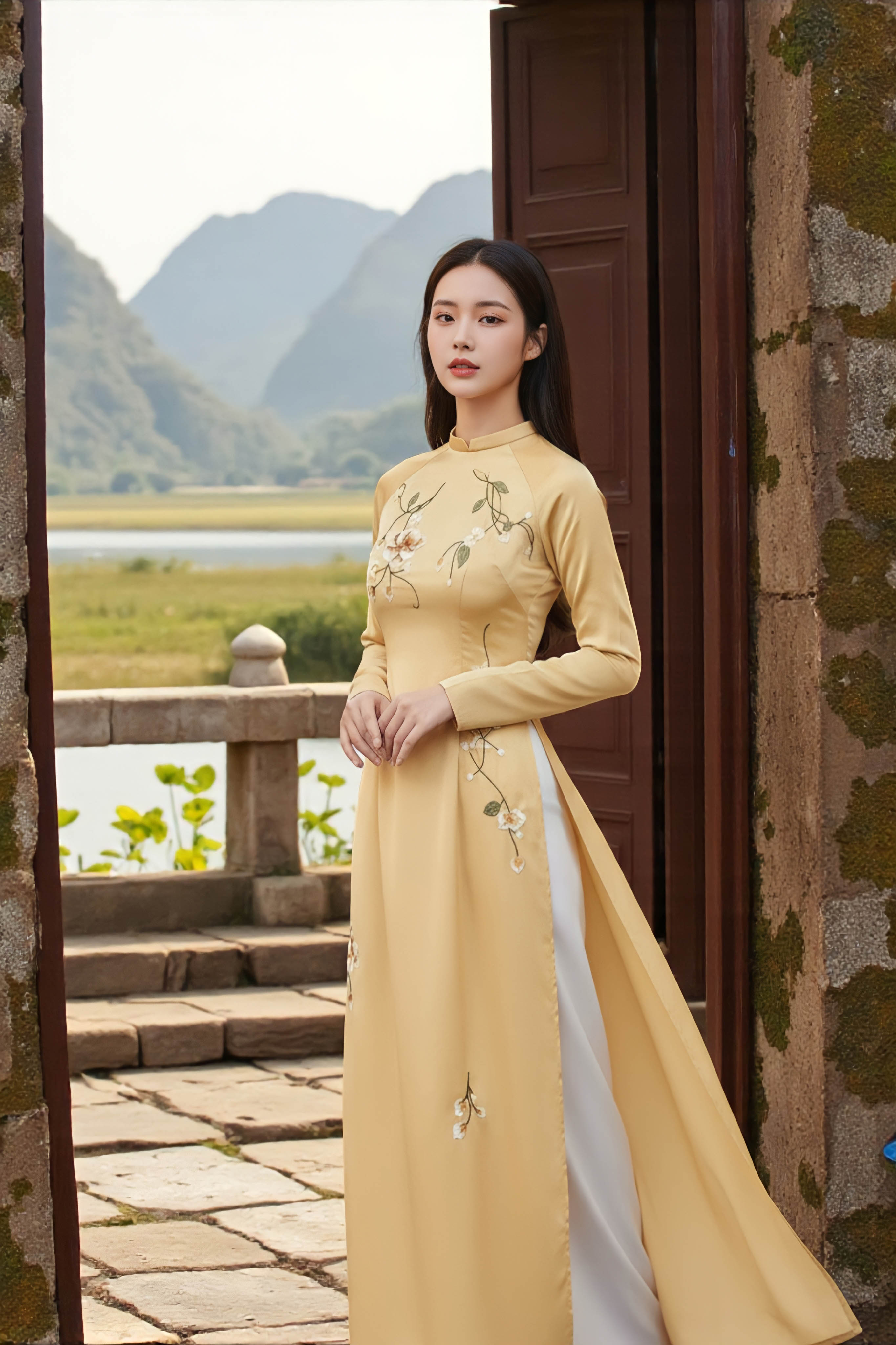 Áo dài Linh Lan thêu thủ công