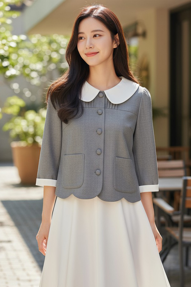 Áo cổ sen tay lỡ