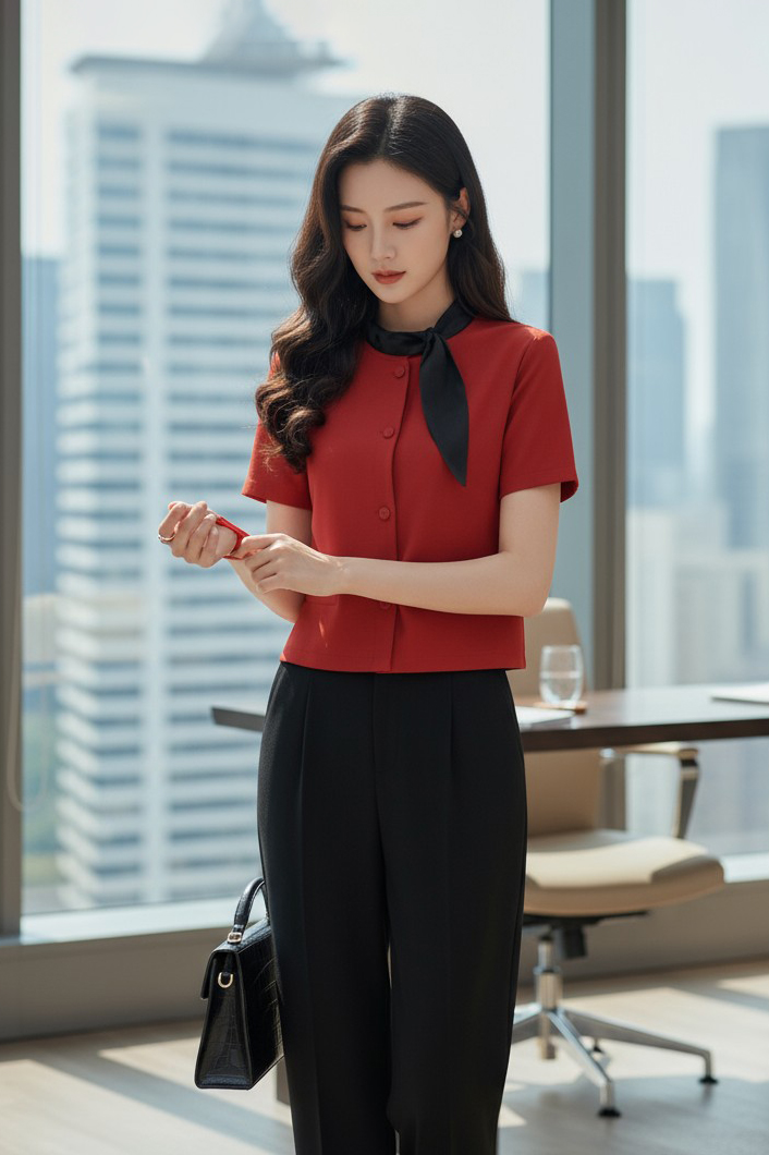 Áo croprop nắp túi sườn