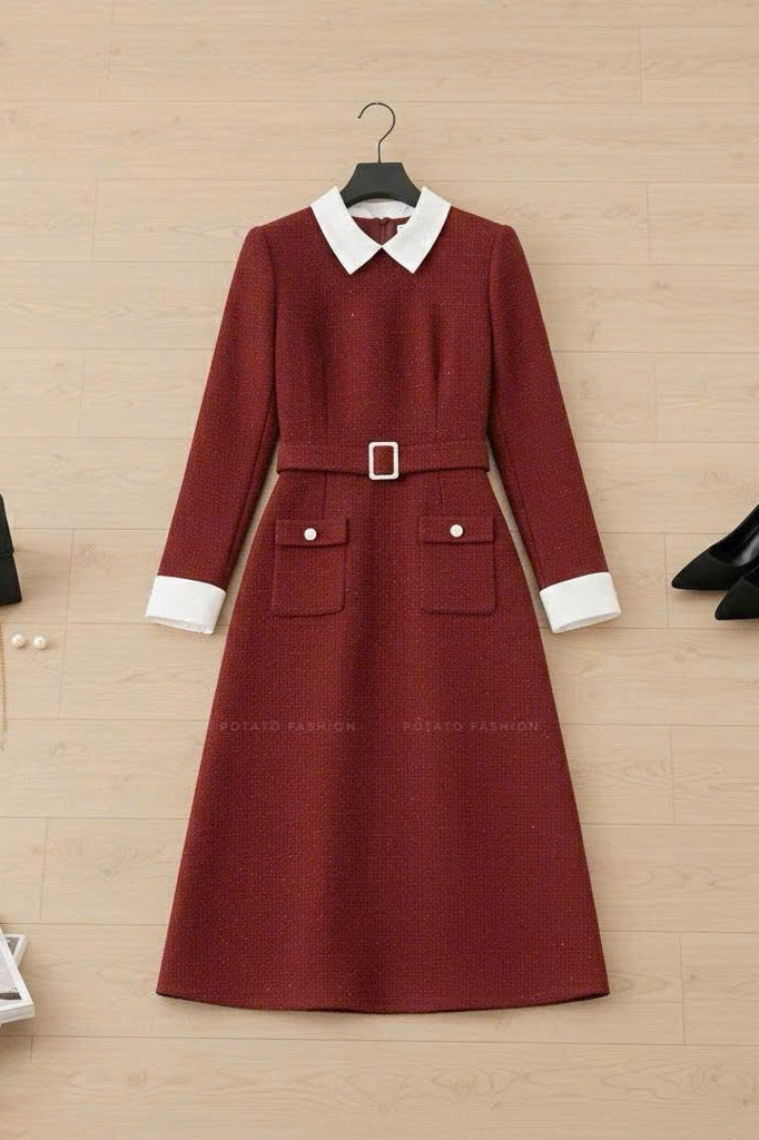 Đầm A cổ đức phối túi