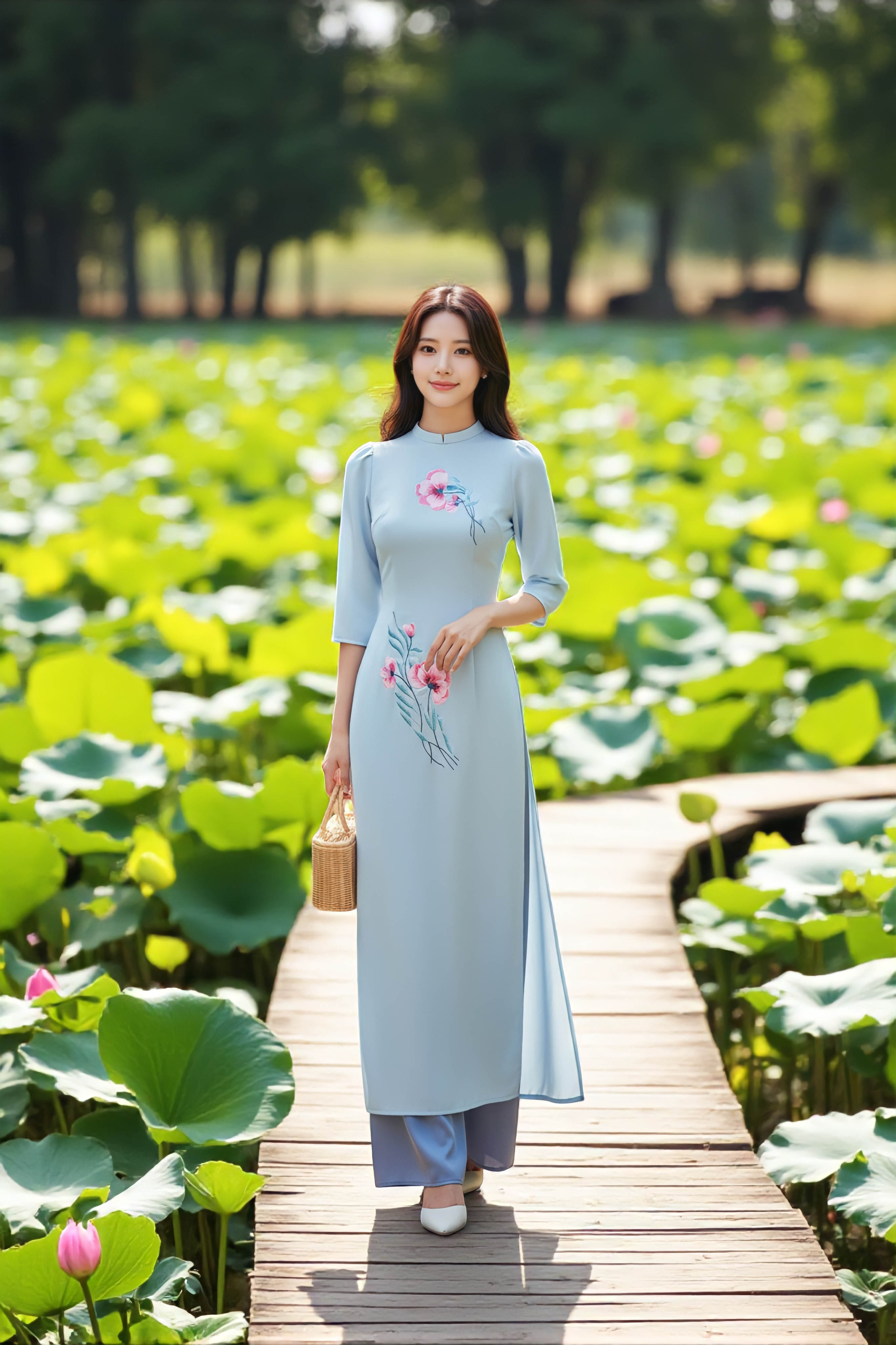 Áo dài Thủy Đình thêu thủ công