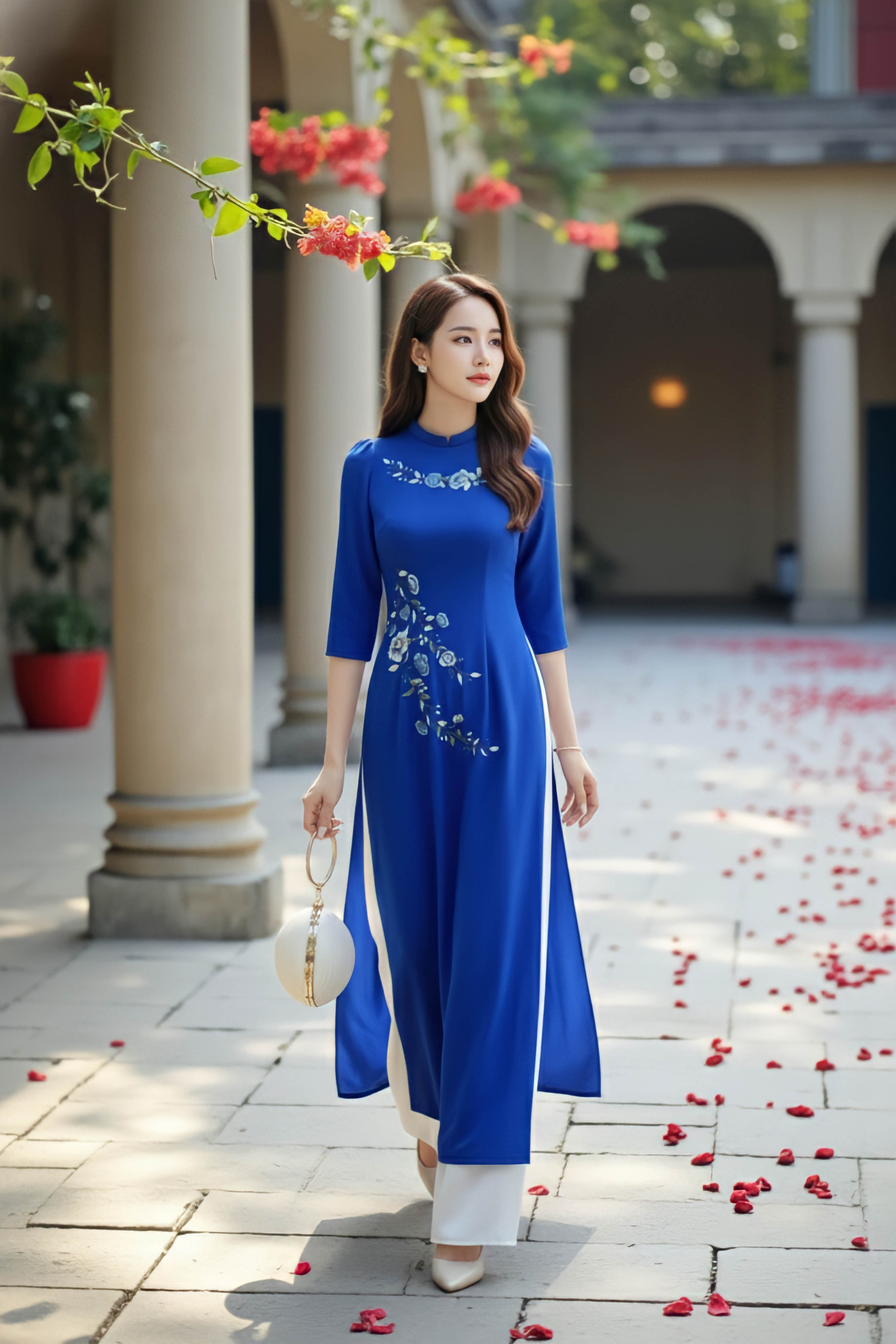 Áo dài Thanh Mai thêu thủ công