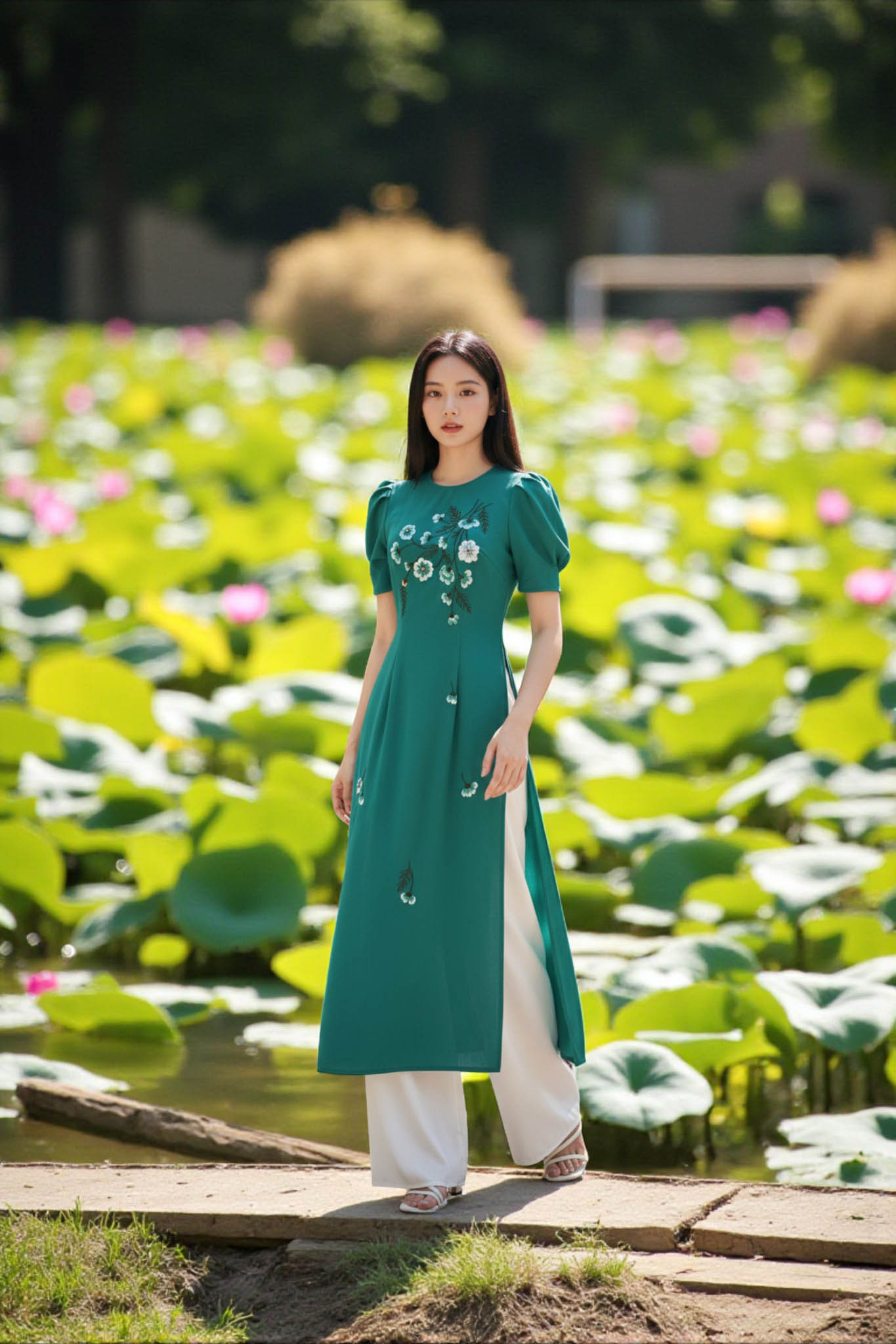 Áo dài Minh Yên thêu thủ công